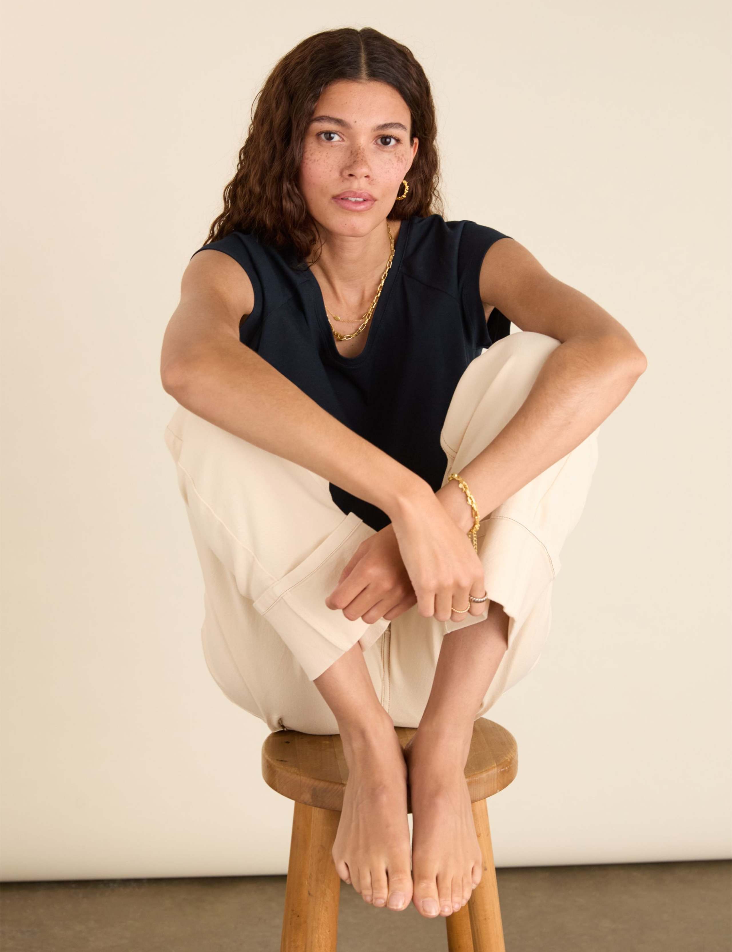 Mid Rise Straight Leg Turn Up Jeans 5 of 7