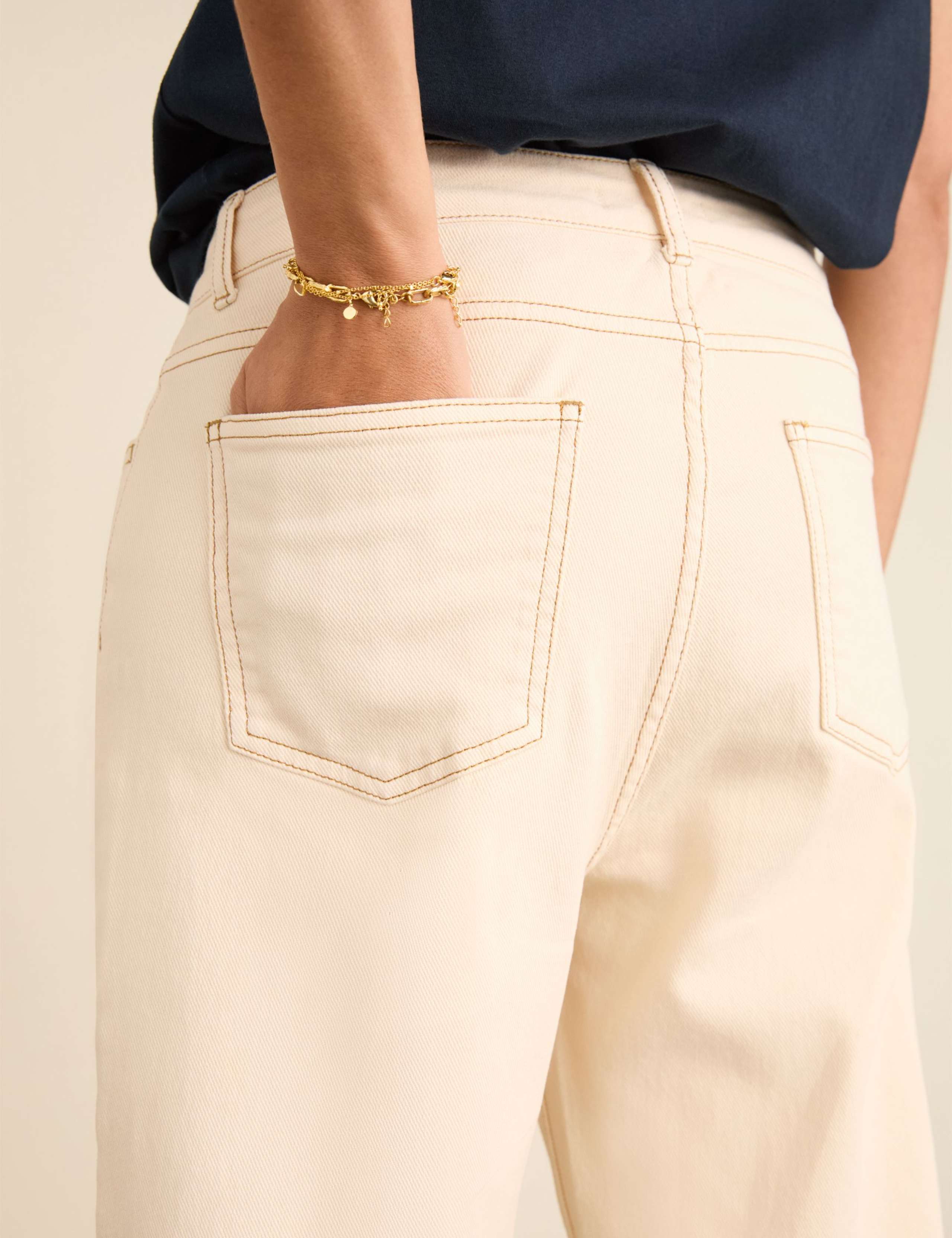 Mid Rise Straight Leg Turn Up Jeans 6 of 7