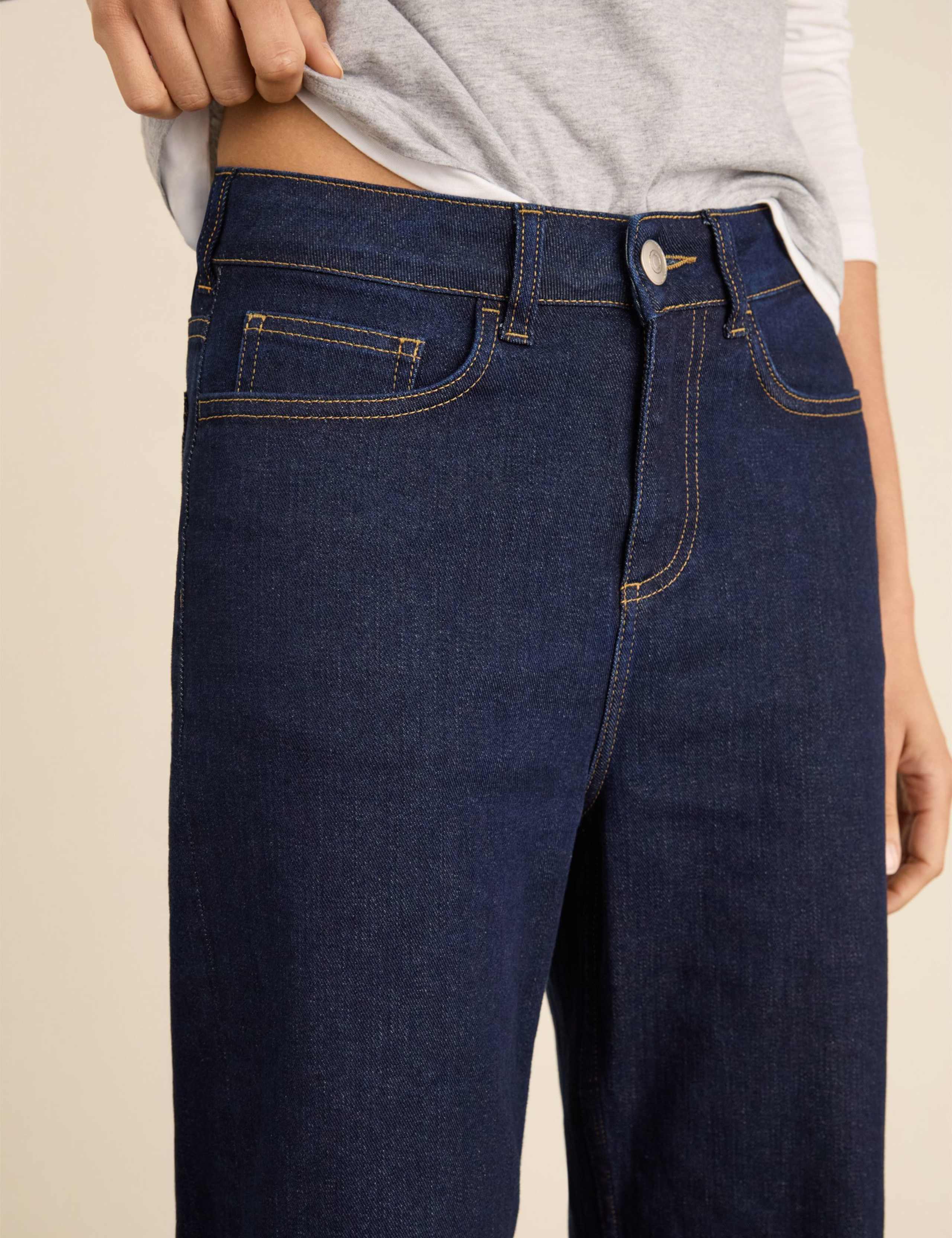 Mid Rise Straight Leg Turn Up Jeans 4 of 7