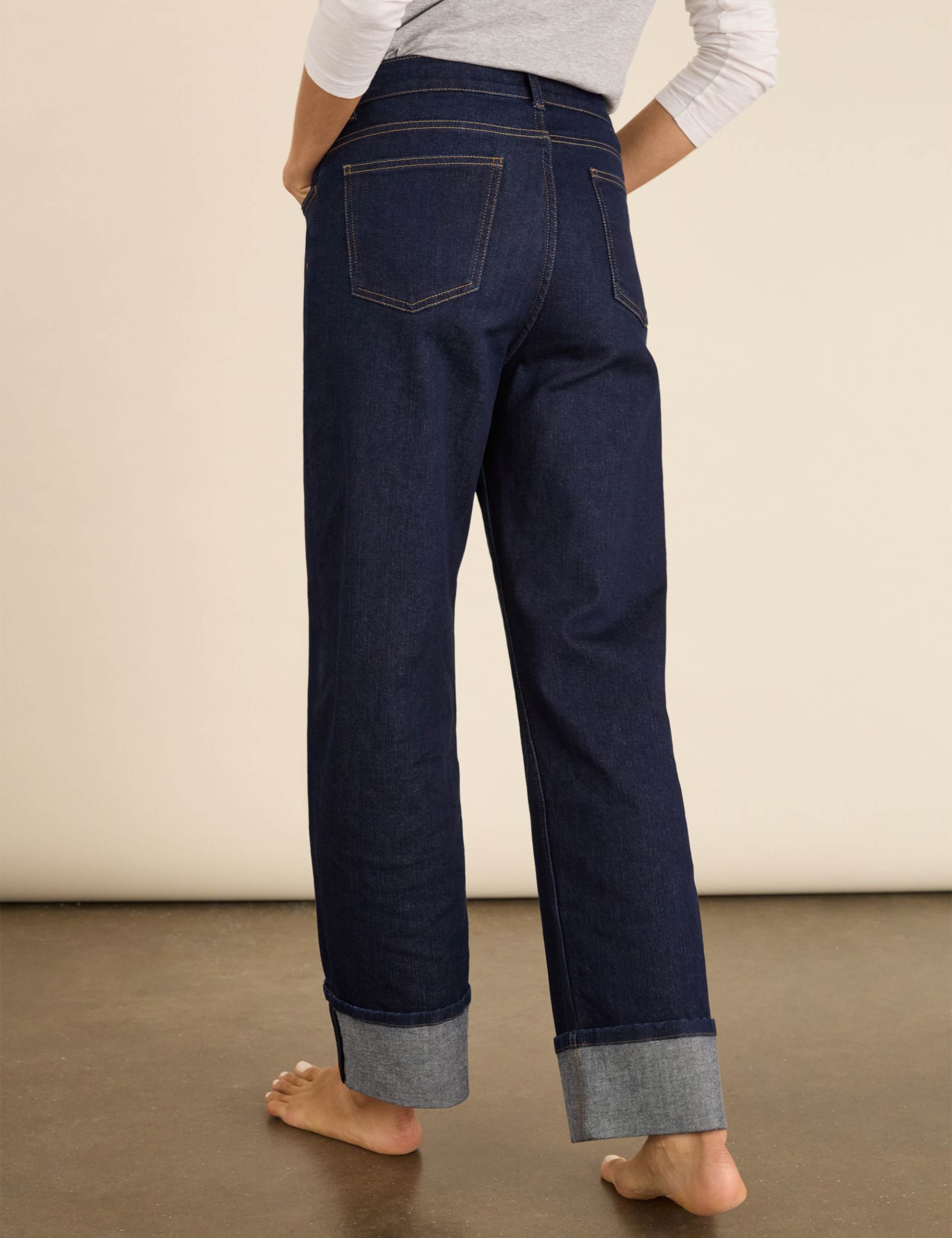 Mid Rise Straight Leg Turn Up Jeans 5 of 7