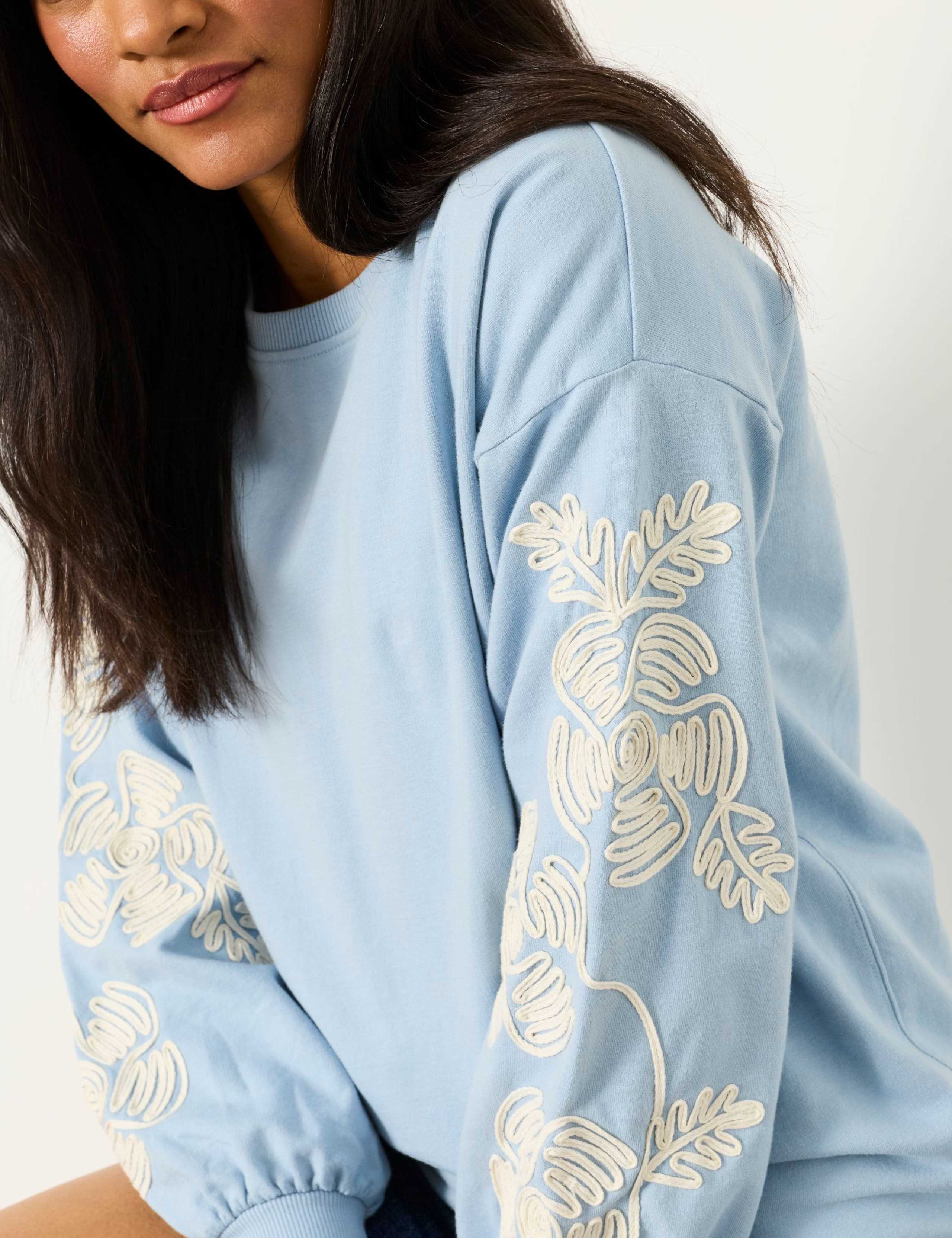Pure Cotton Embroidered Sweatshirt 5 of 5