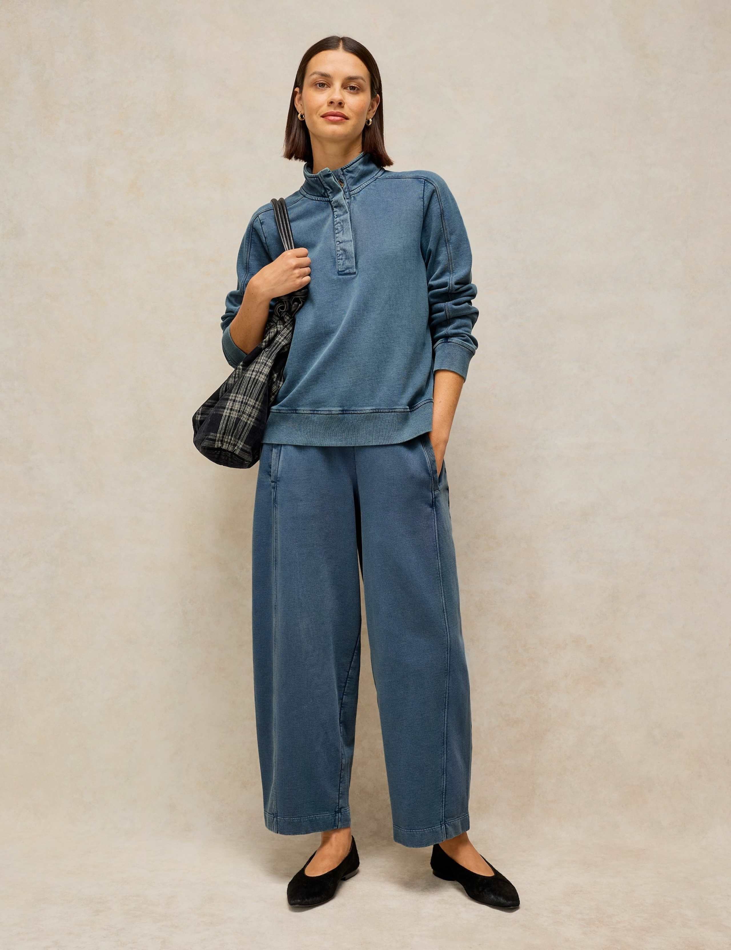 Pure Cotton Barrel Leg Joggers 3 of 6