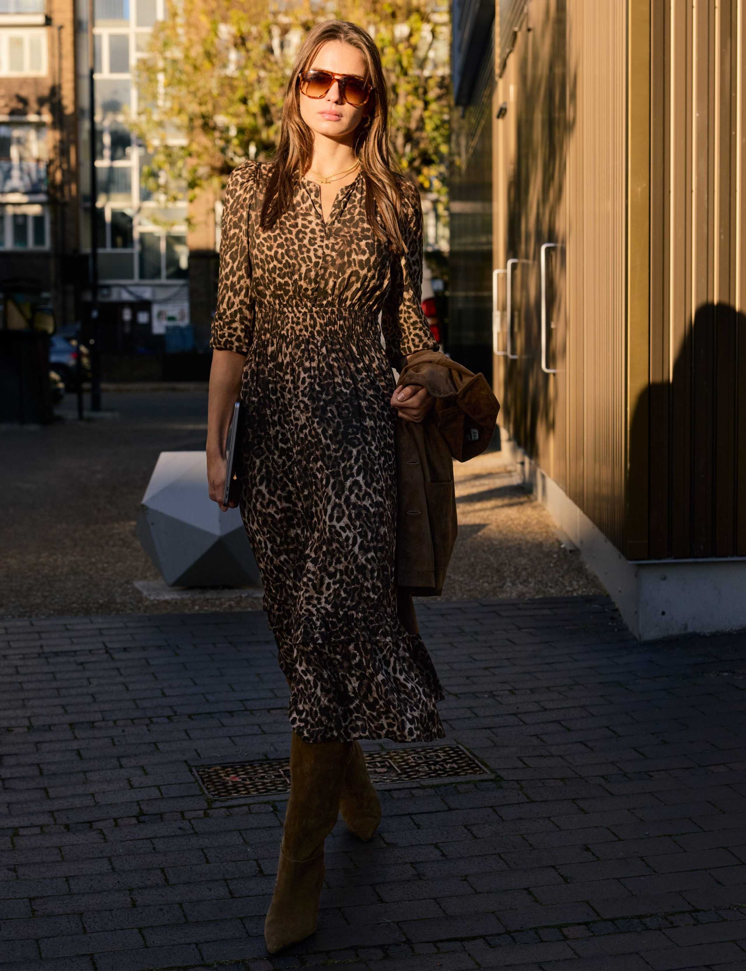 Animal Print Midi Skater Dress 3 of 5