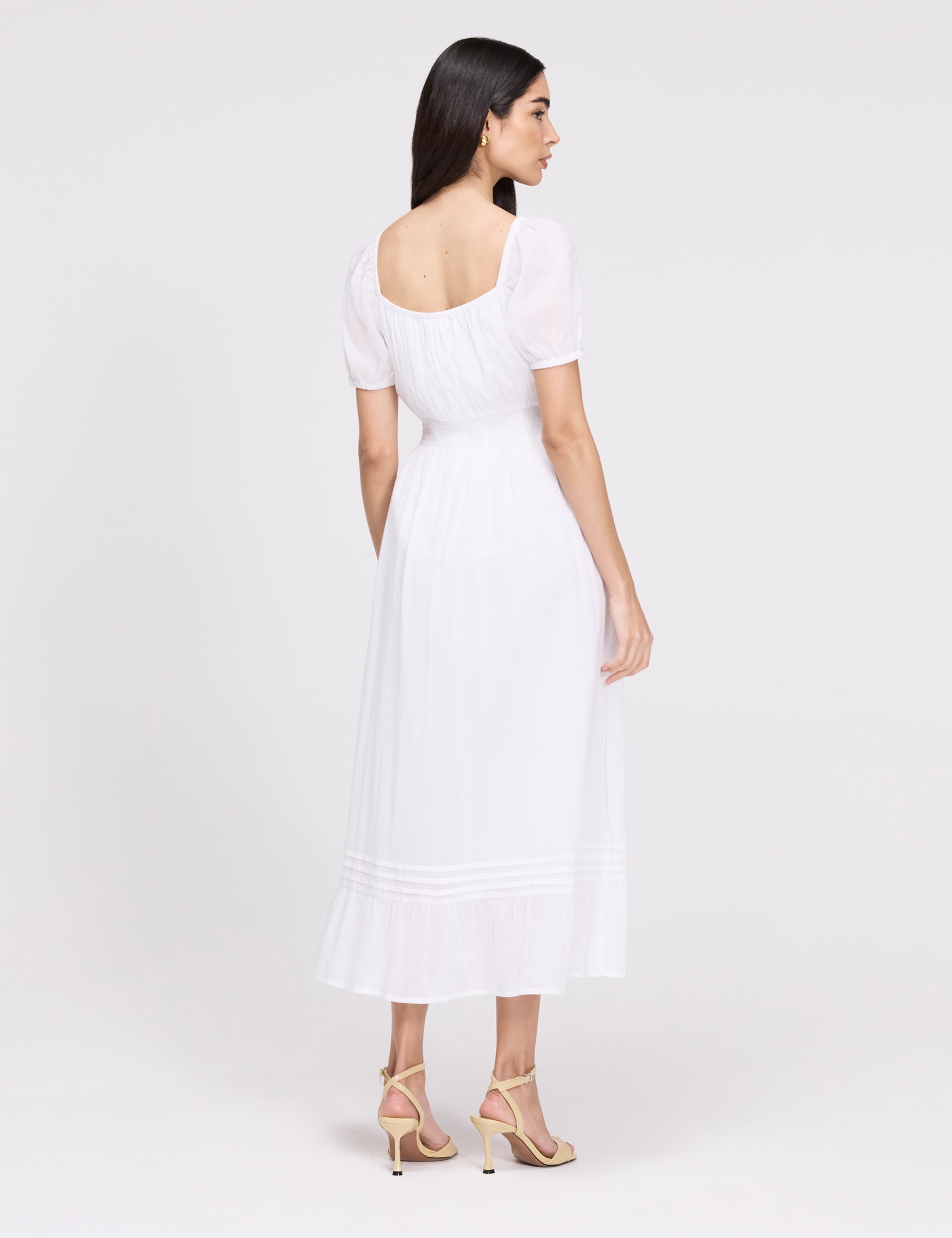 Pure Cotton Square Neck Midi Smock Dress 8 of 8