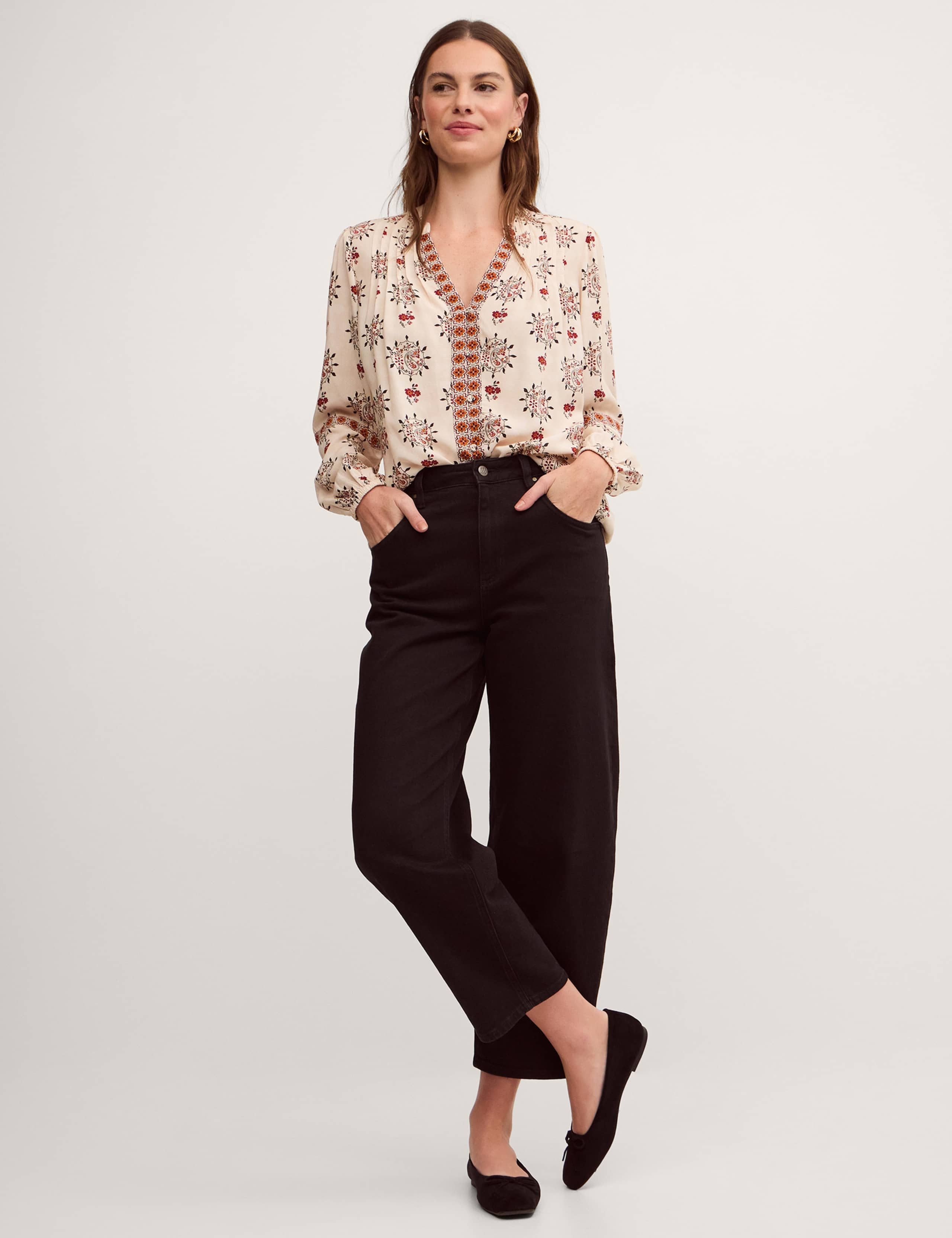 Floral Notch Neck Button Through Shirt 2 of 4