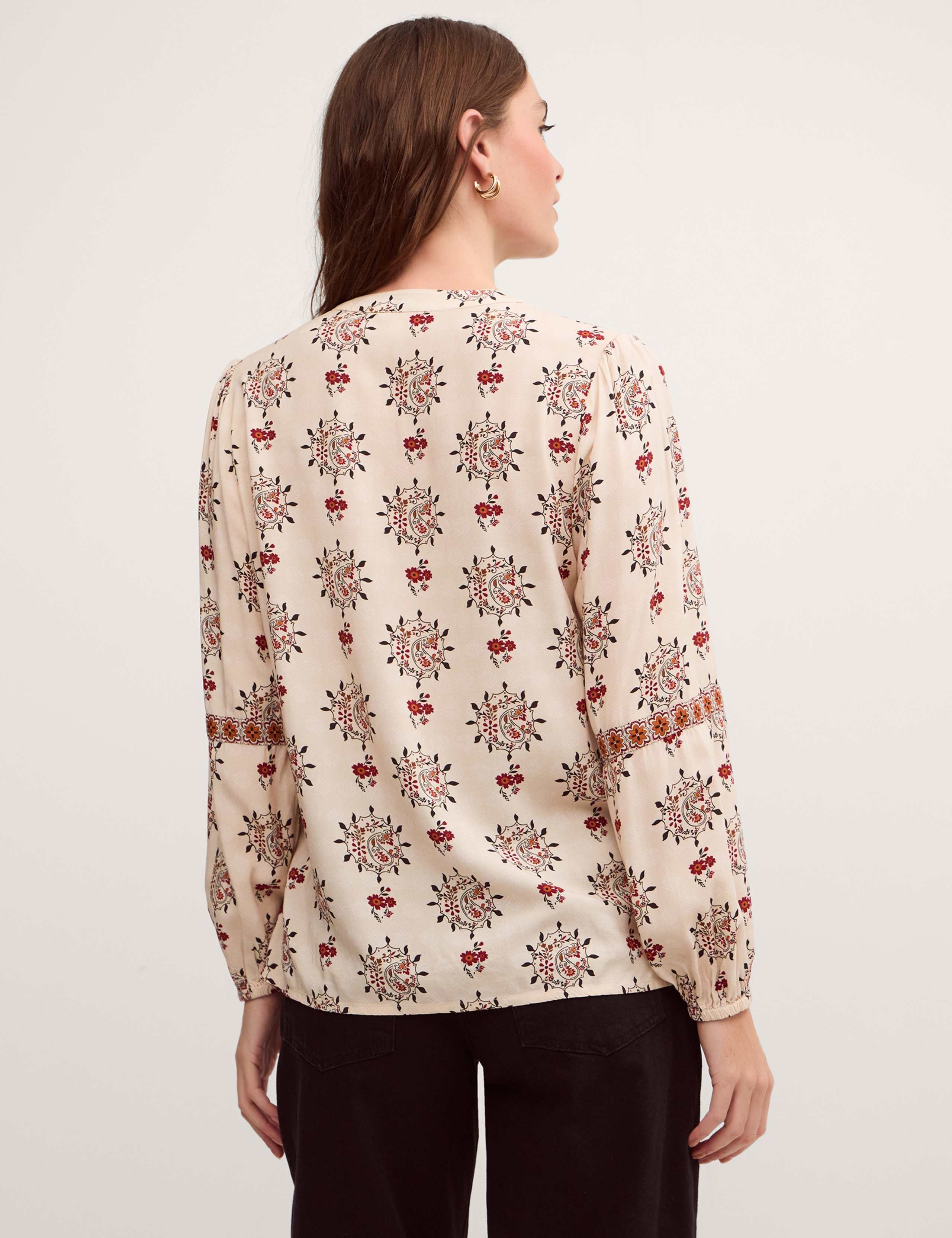 Floral Notch Neck Button Through Shirt 4 of 4