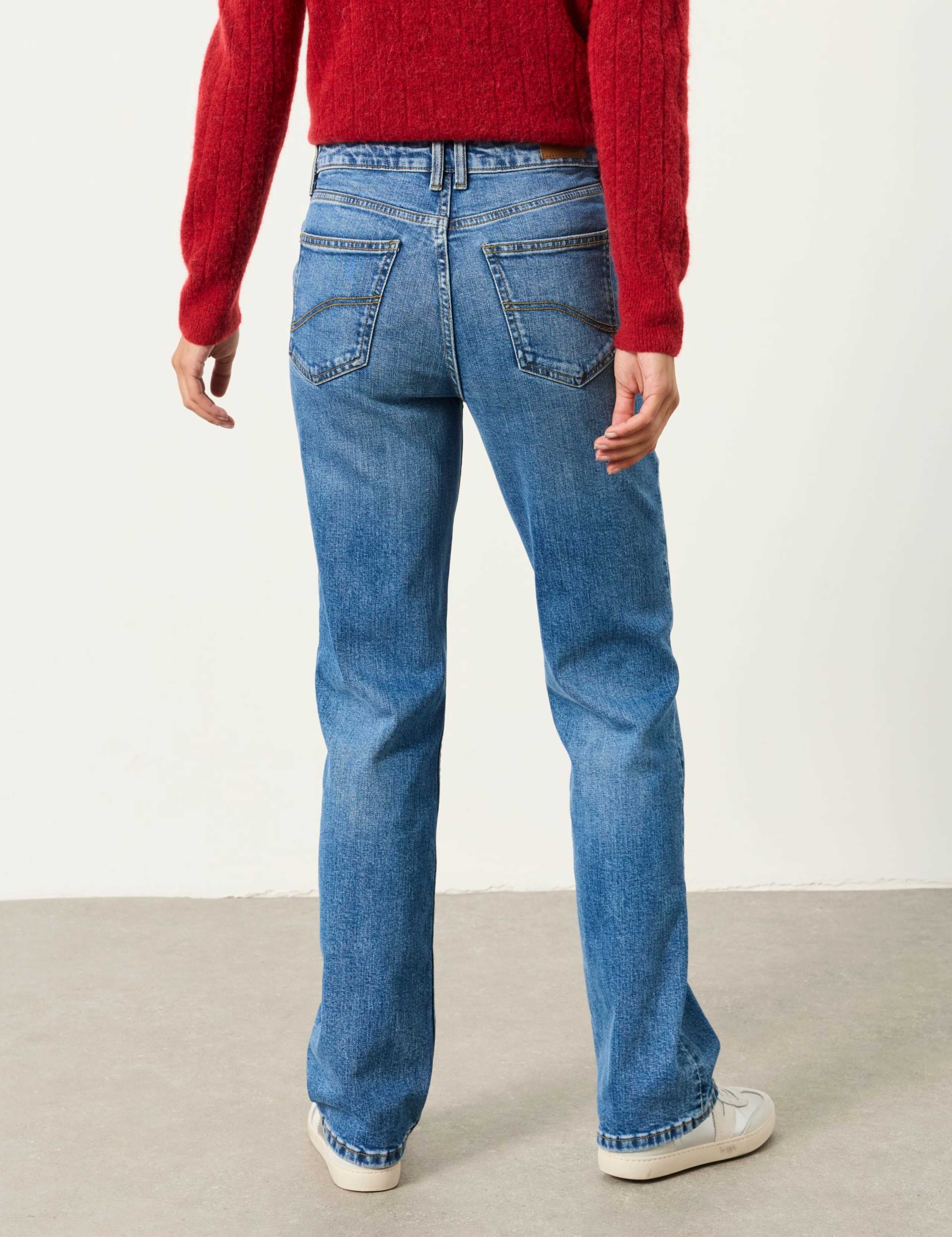 High Waisted Button Front Straight Leg Jeans 6 of 6