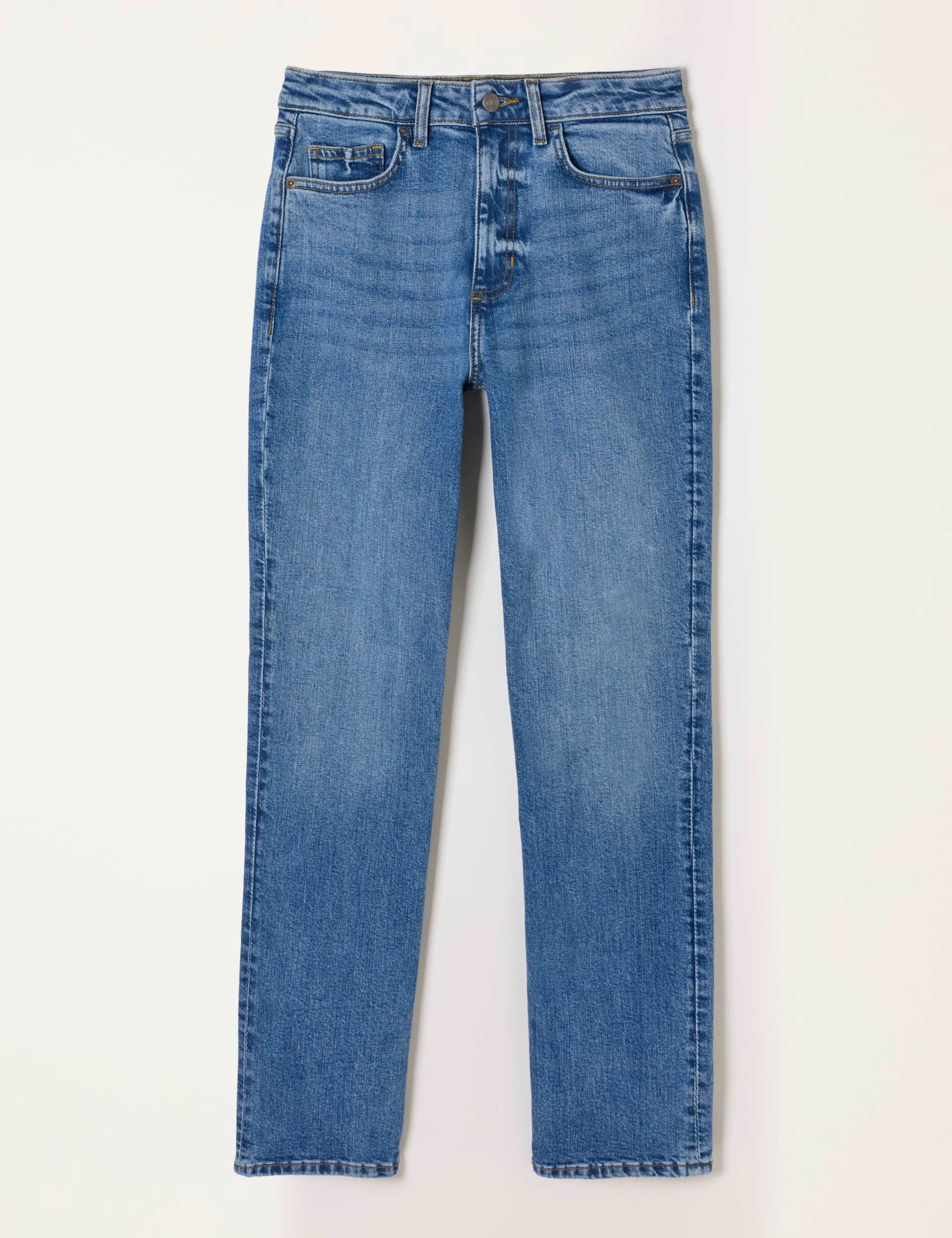 High Waisted Button Front Straight Leg Jeans 2 of 6
