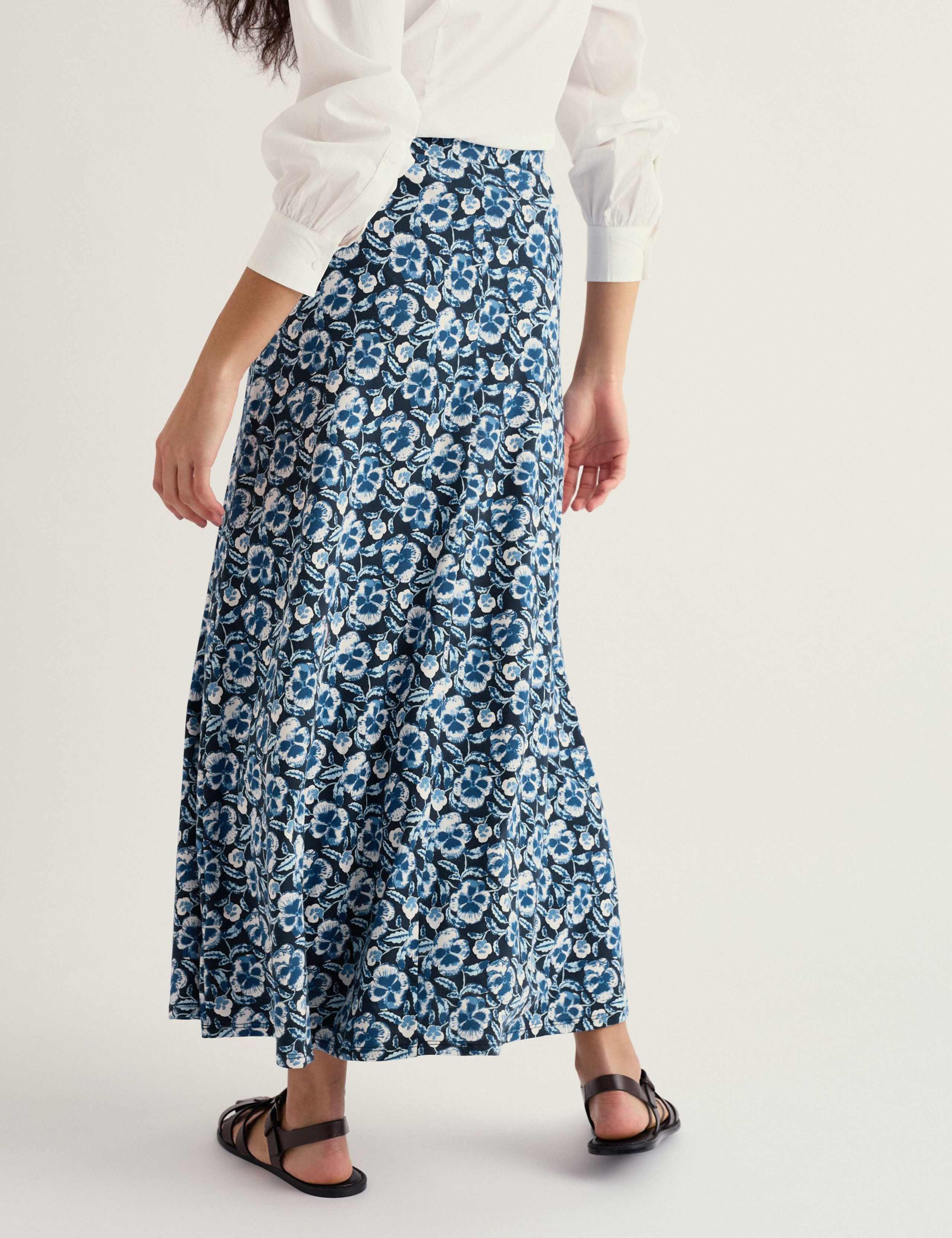 Cotton Rich Floral Midaxi A-Line Skirt 4 of 5
