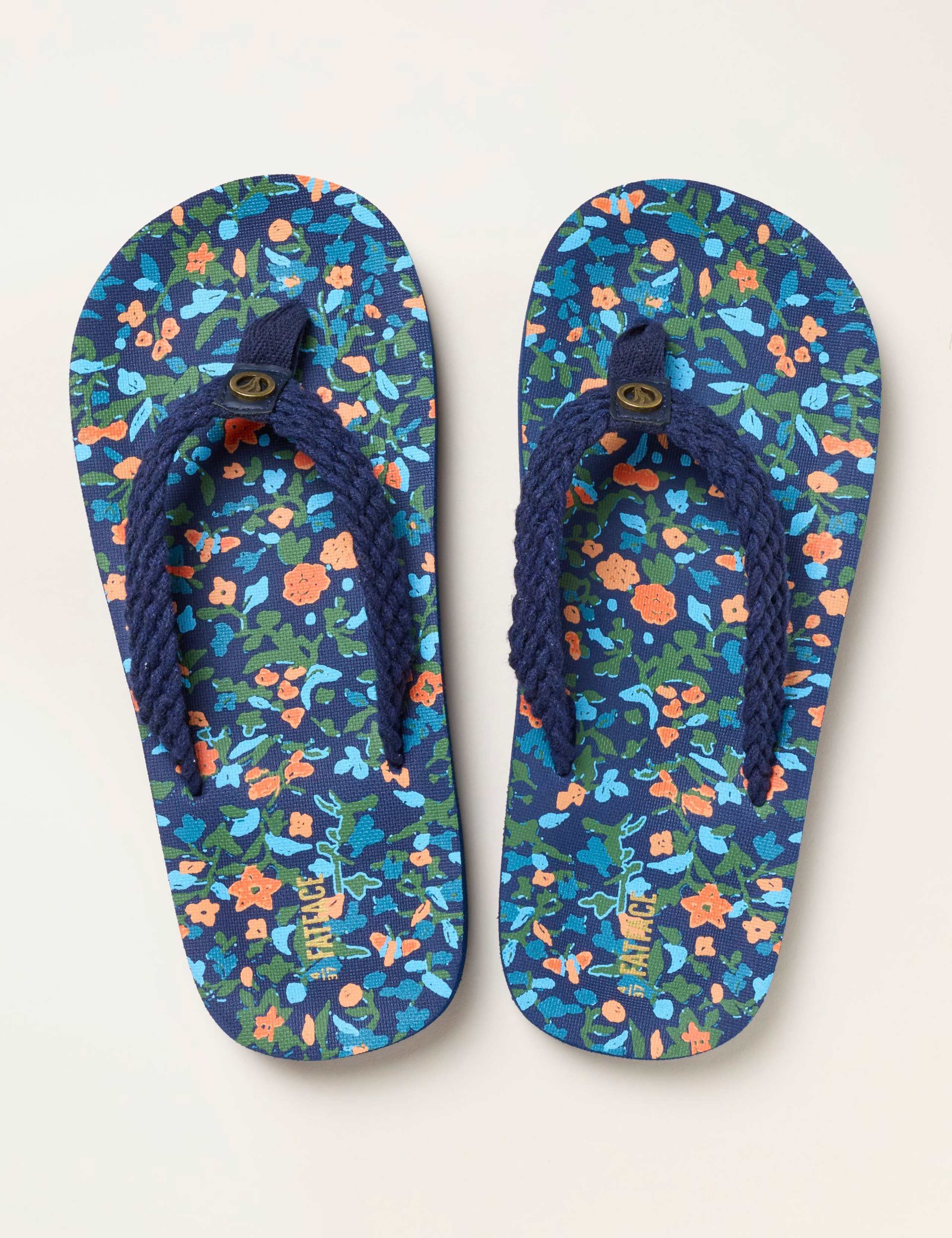 Floral Flat Flip Flops 1 of 3