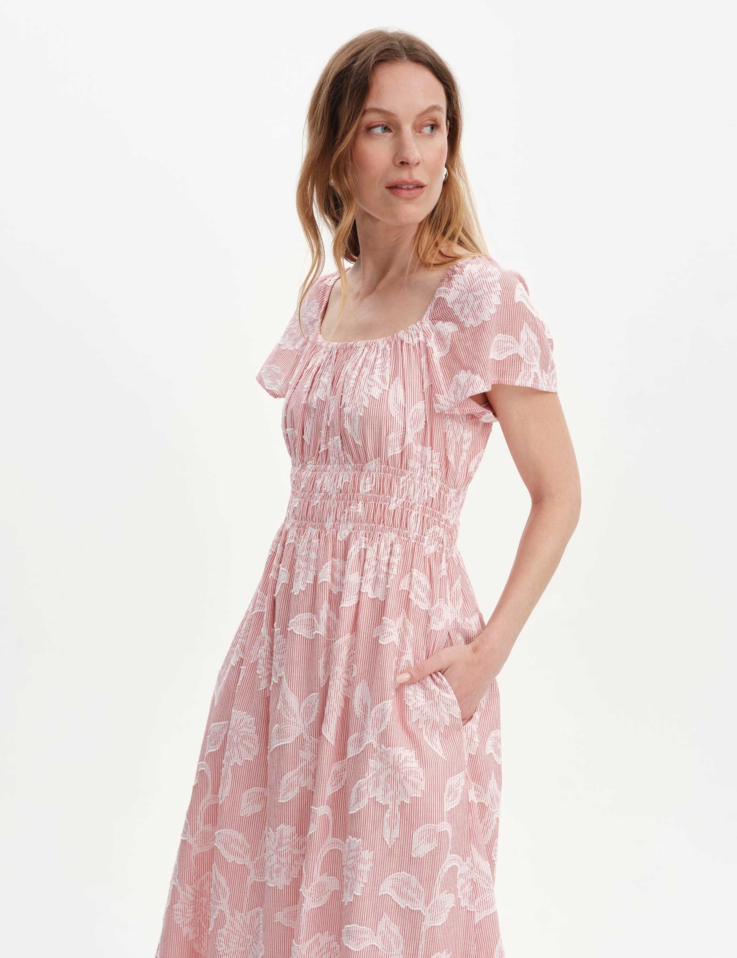 Pure Cotton Elasticated Waist Midi Dress 2 of 7