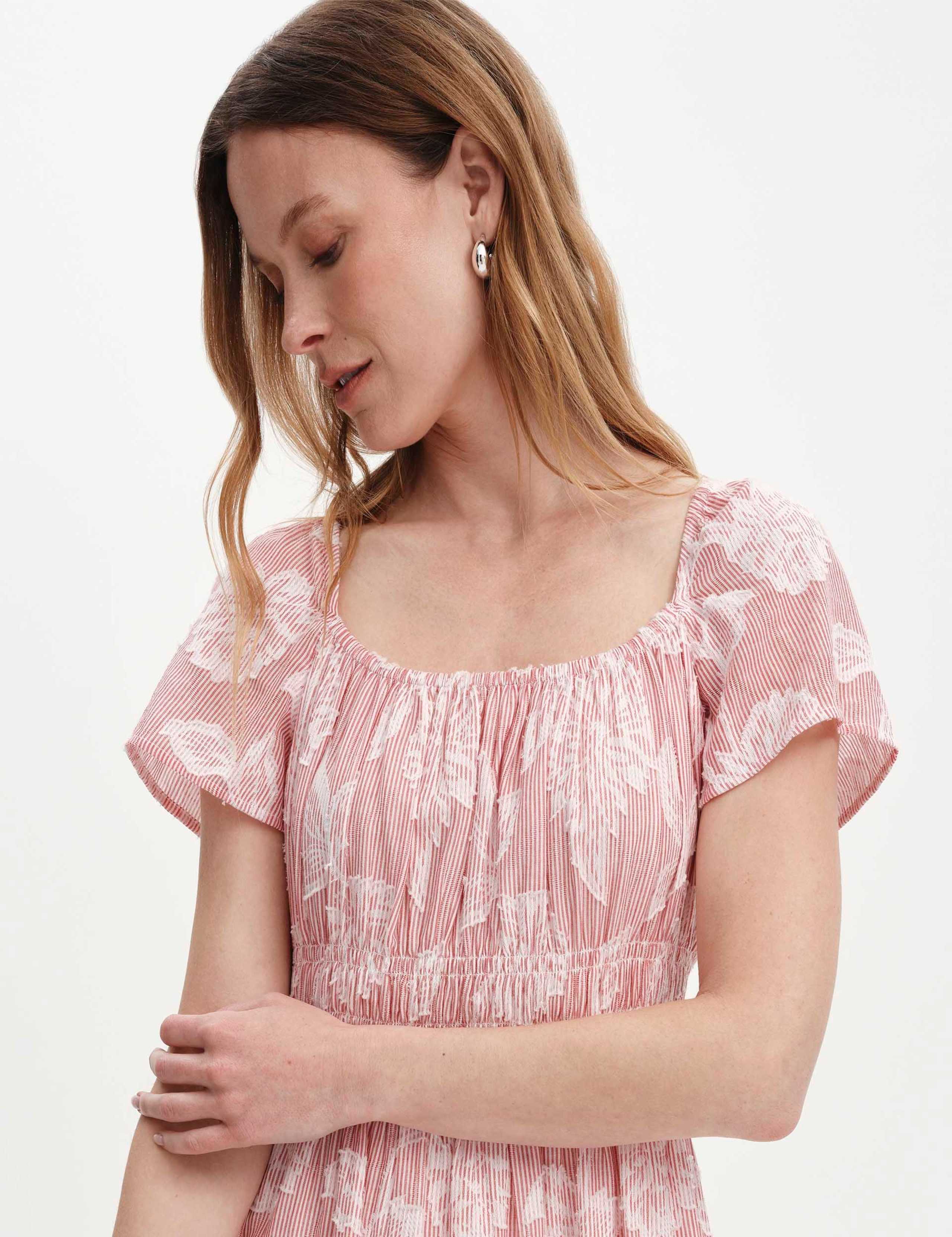 Pure Cotton Elasticated Waist Midi Dress 4 of 7