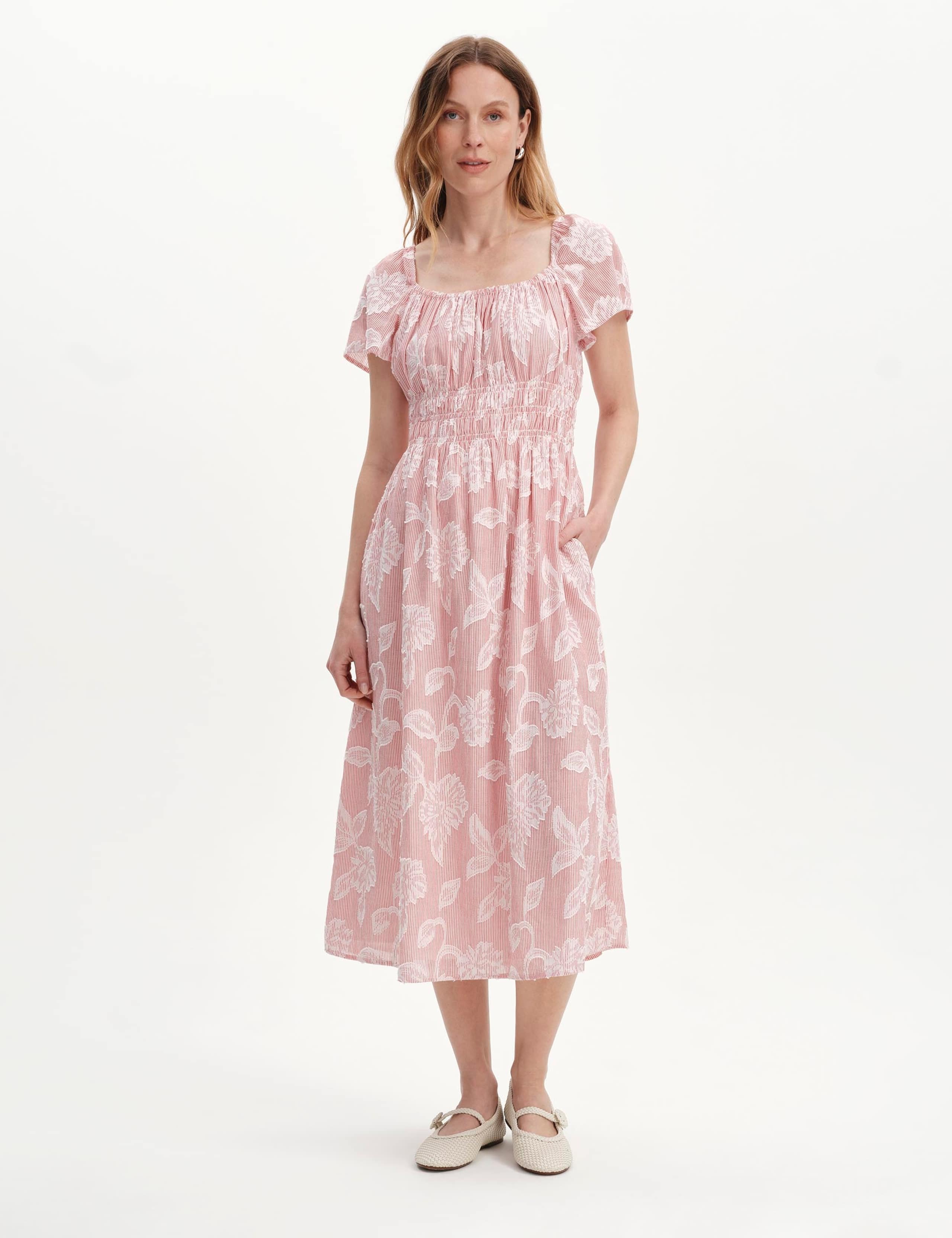 Pure Cotton Elasticated Waist Midi Dress 5 of 7