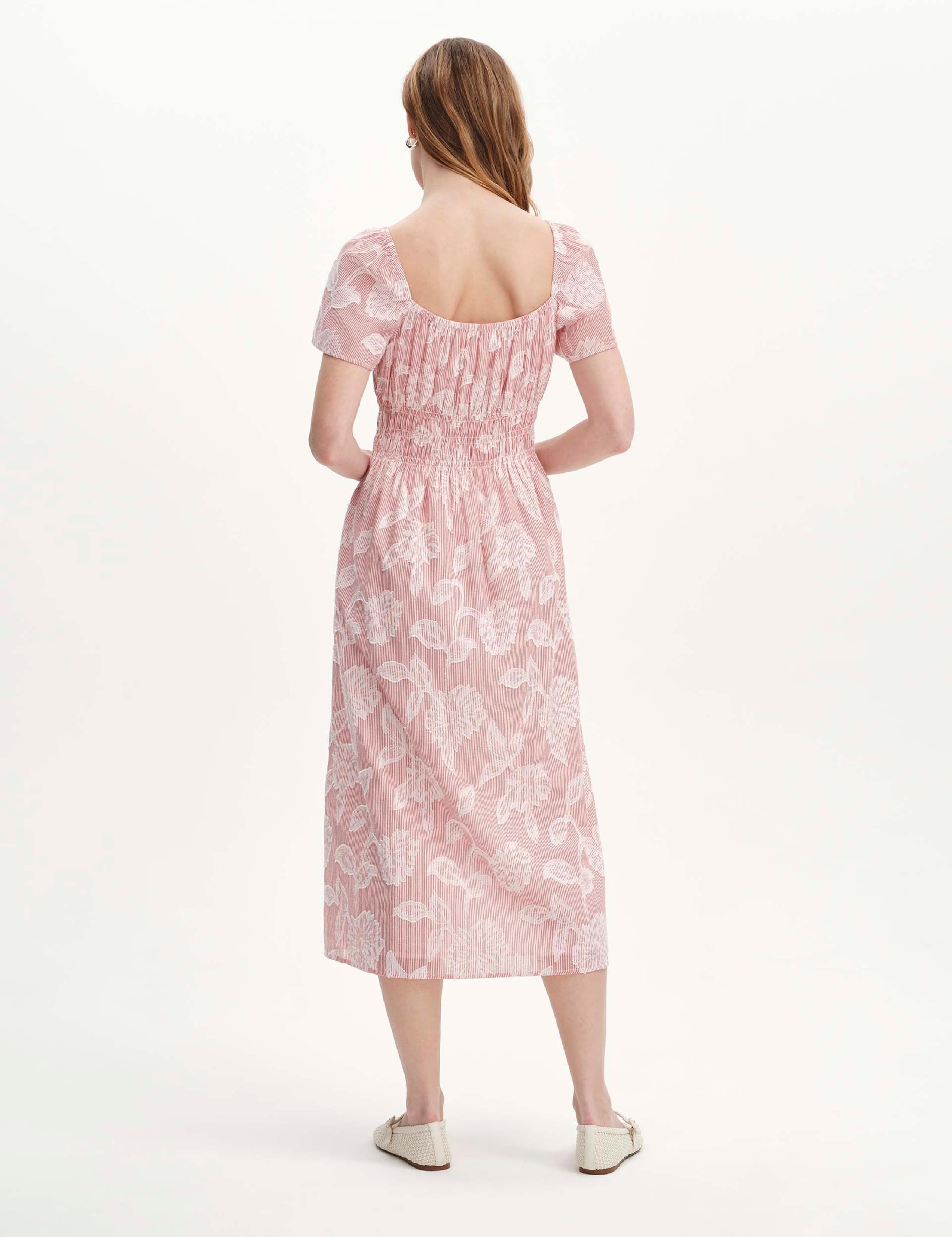 Pure Cotton Elasticated Waist Midi Dress 7 of 7
