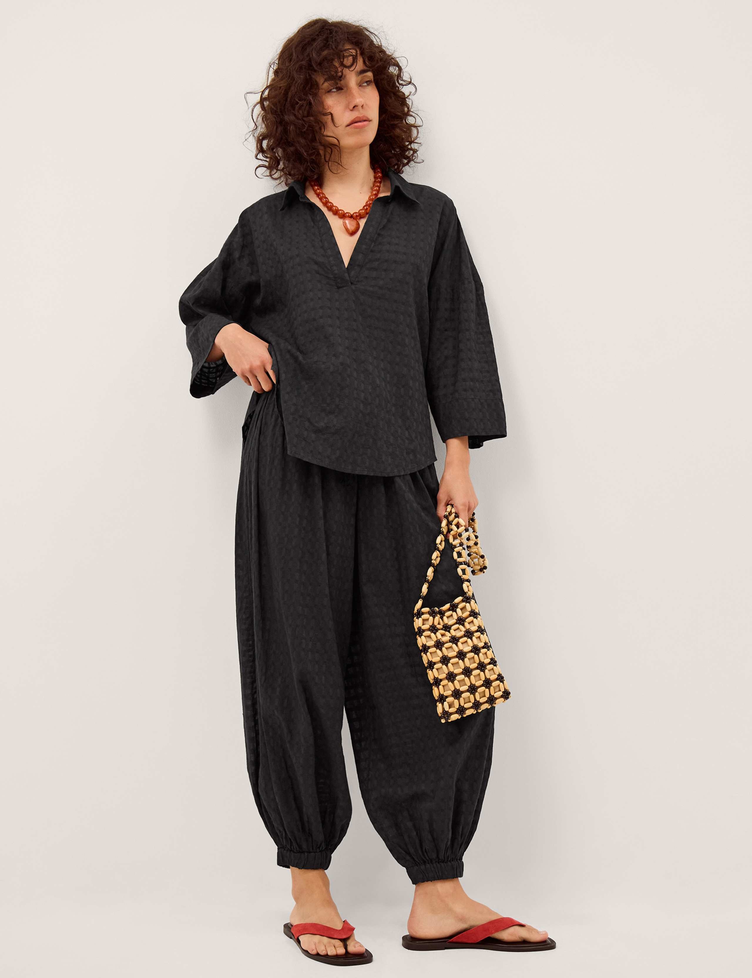 Pure Cotton Textured Split Back Shirt 2 of 4