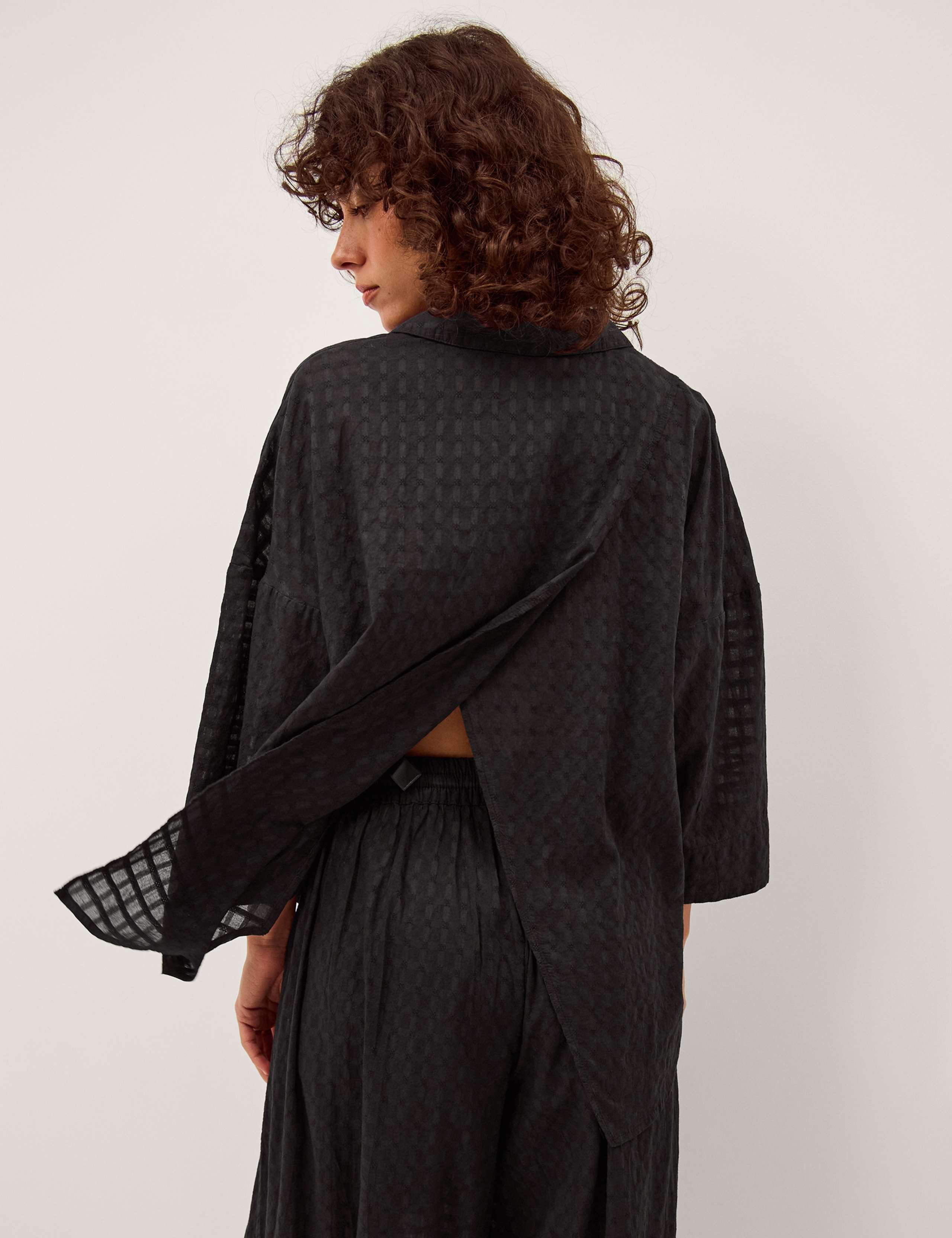 Pure Cotton Textured Split Back Shirt 4 of 4