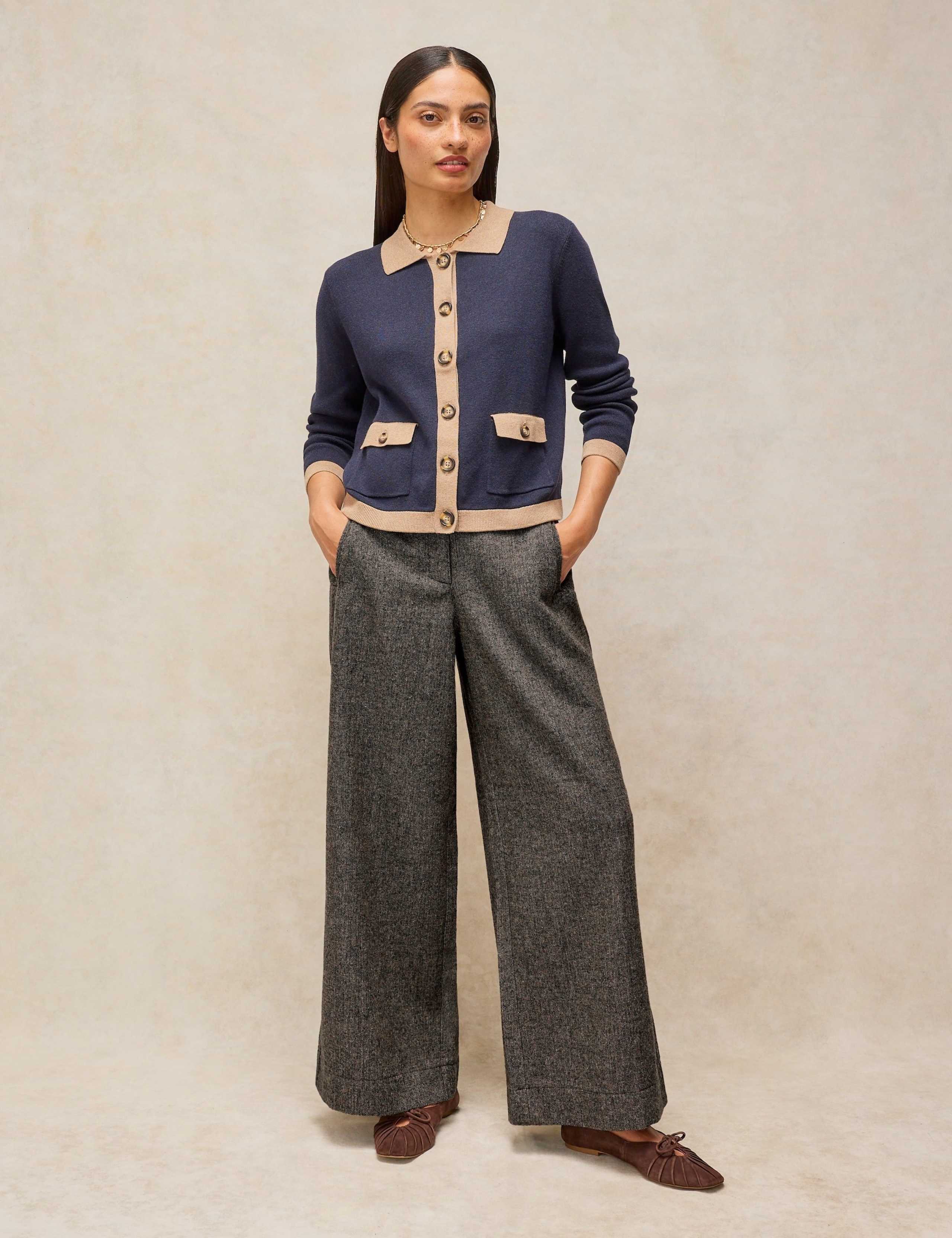 Wool Blend Wide Leg Trousers 3 of 6