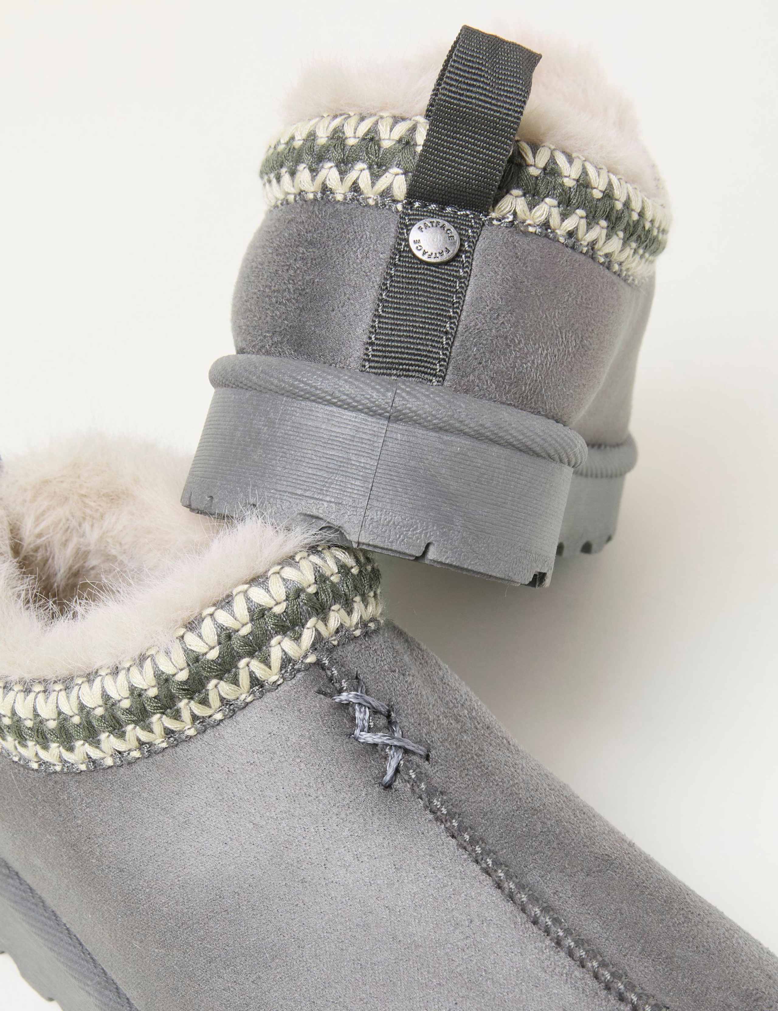 Suede Faux Fur Lined Mule Slippers 3 of 3