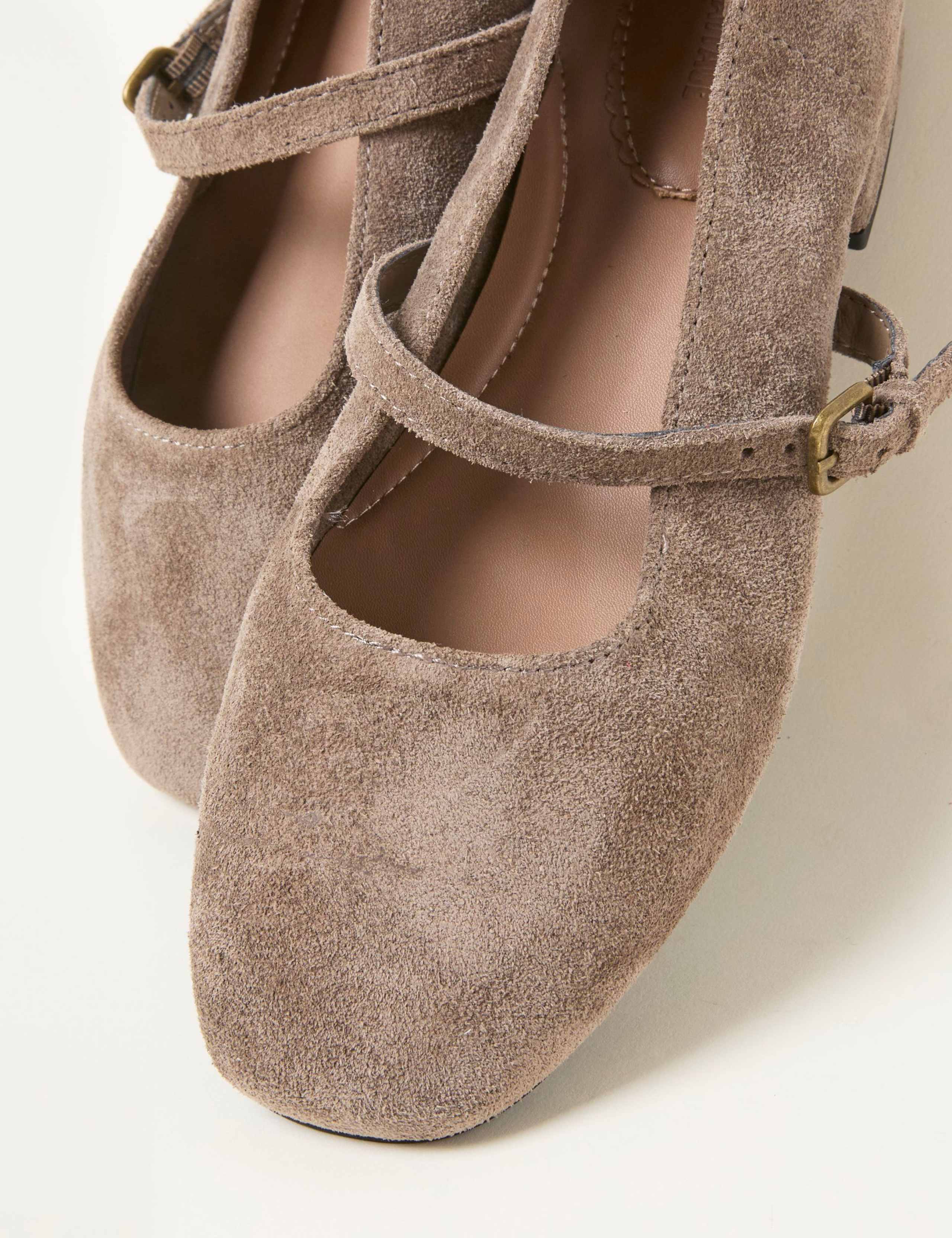 Suede Flat Mary Jane Ballet Pumps 4 of 4