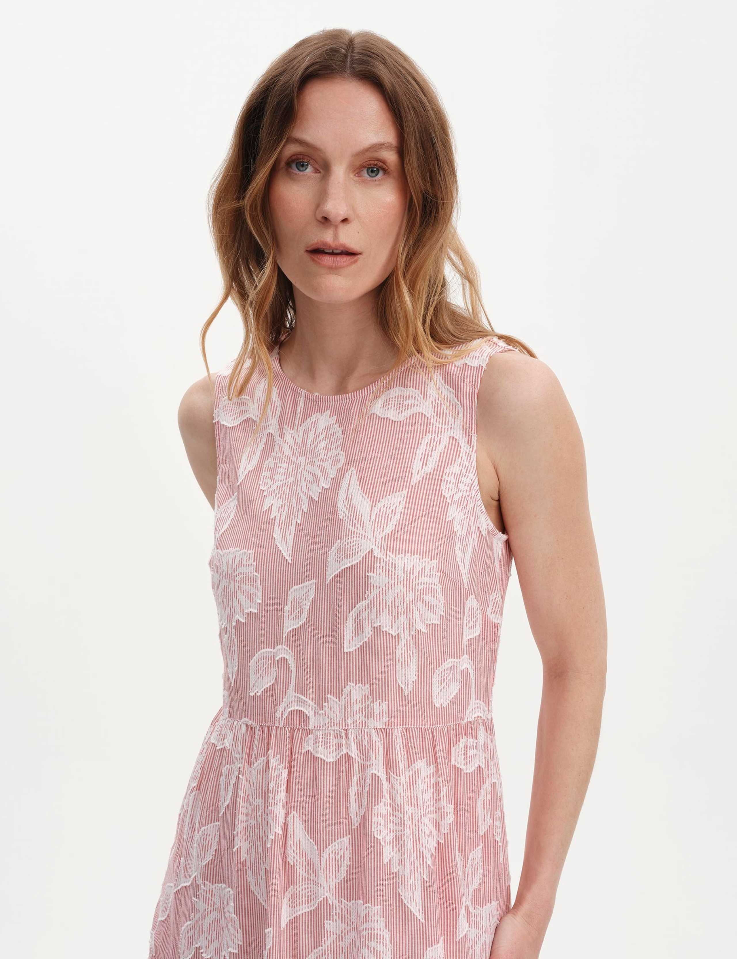 Pure Cotton Jacquard Midi Tiered Dress 1 of 7