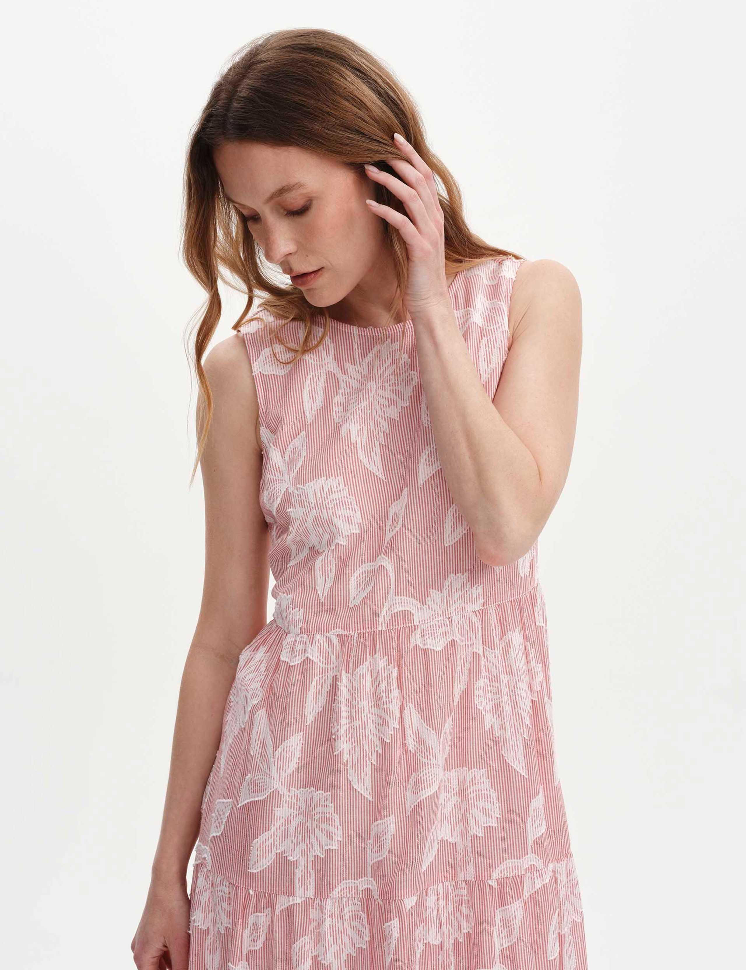Pure Cotton Jacquard Midi Tiered Dress 6 of 7
