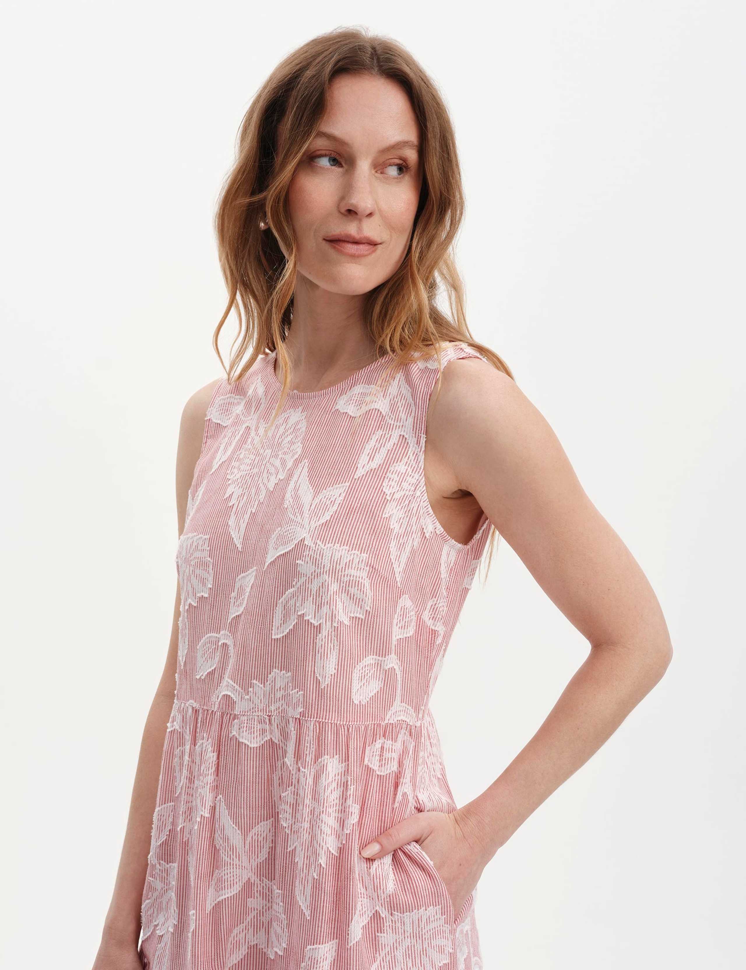 Pure Cotton Jacquard Midi Tiered Dress 7 of 7