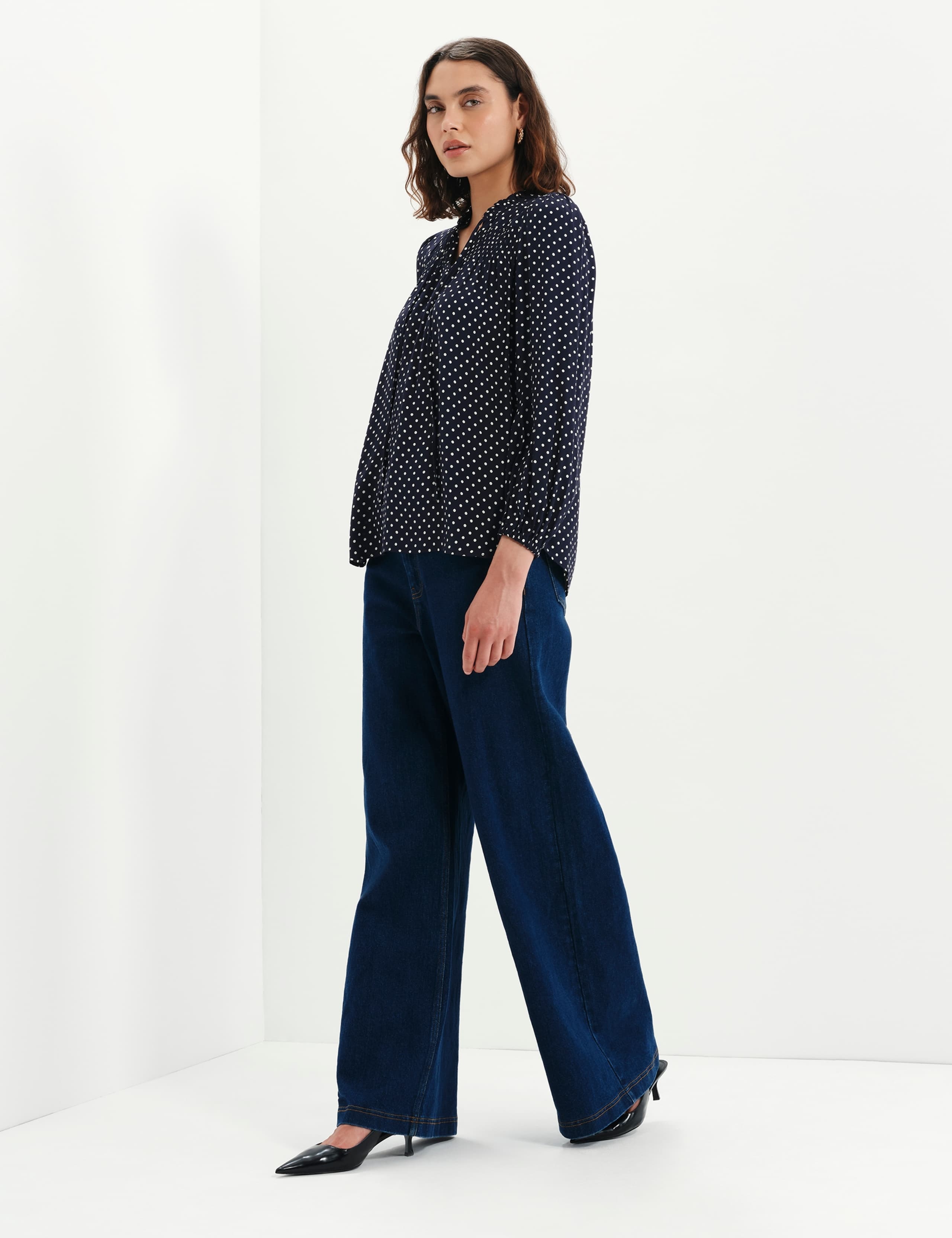 Polka Dot V-Neck Blouse 11 of 11
