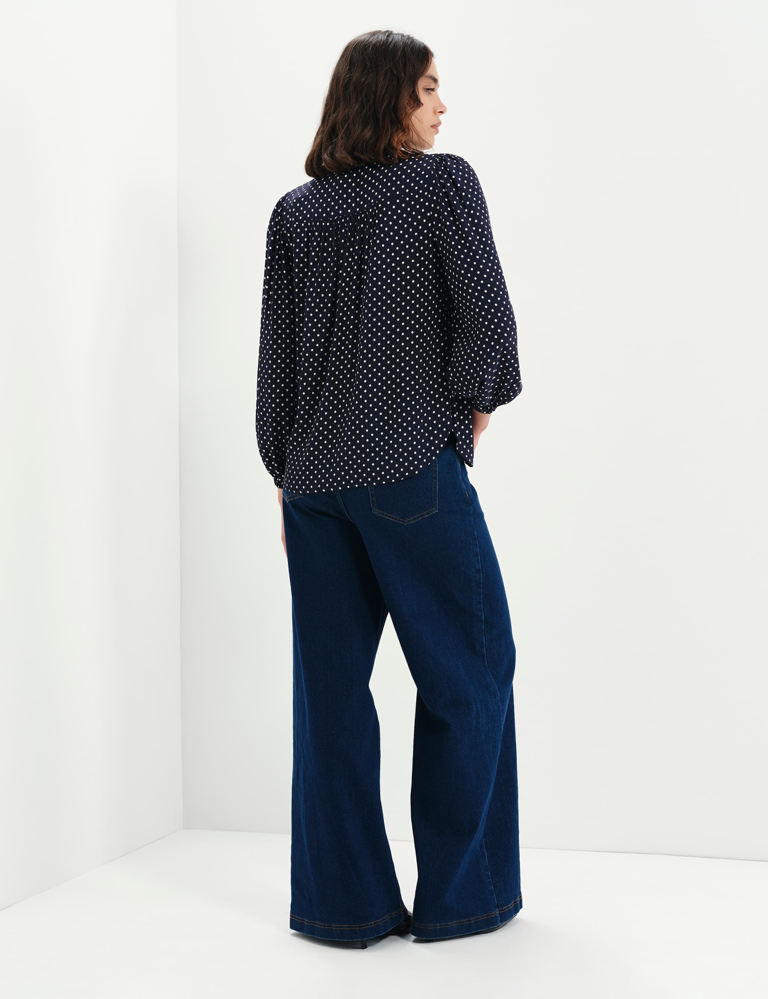 Polka Dot V-Neck Blouse 8 of 11