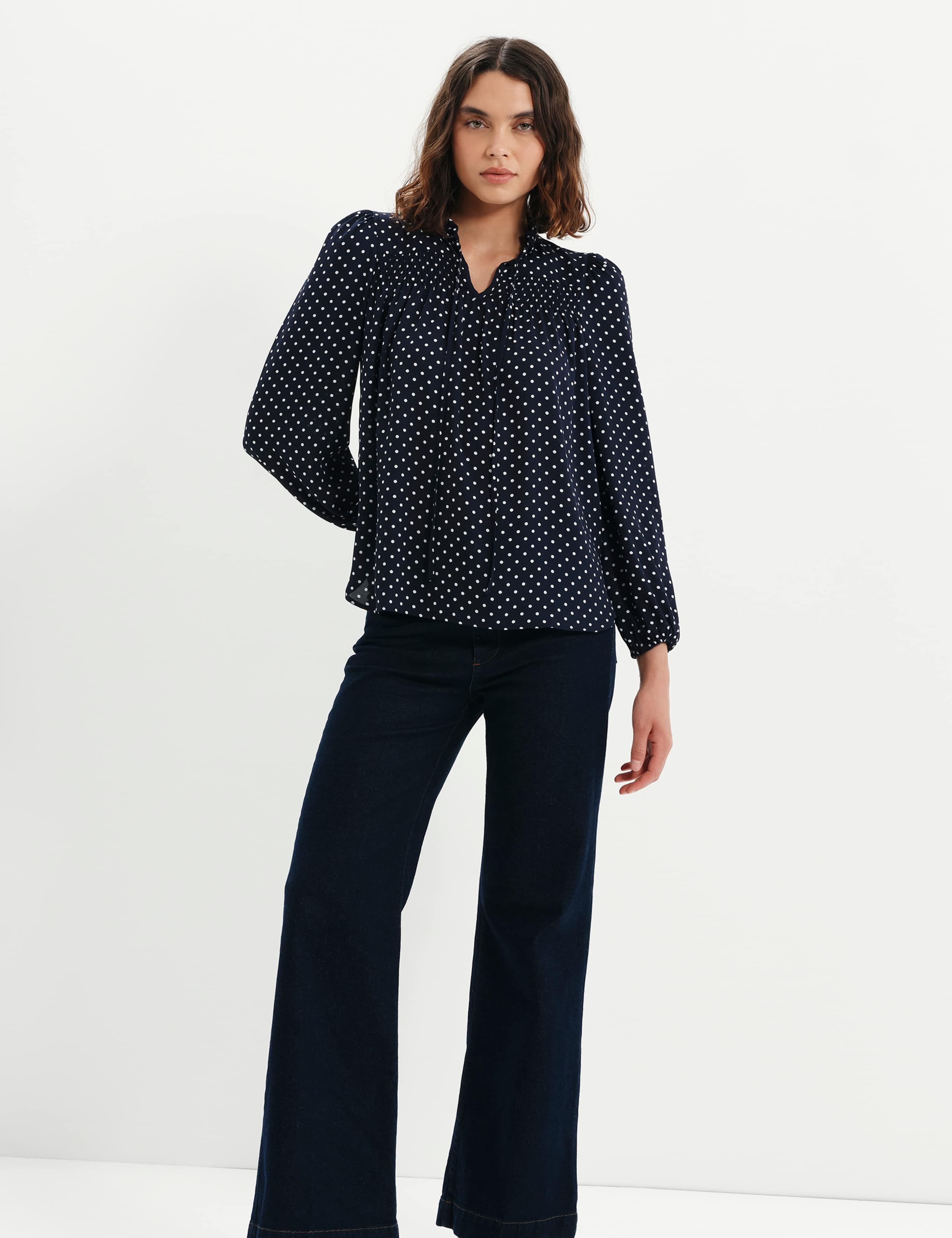 Polka Dot V-Neck Blouse 9 of 11