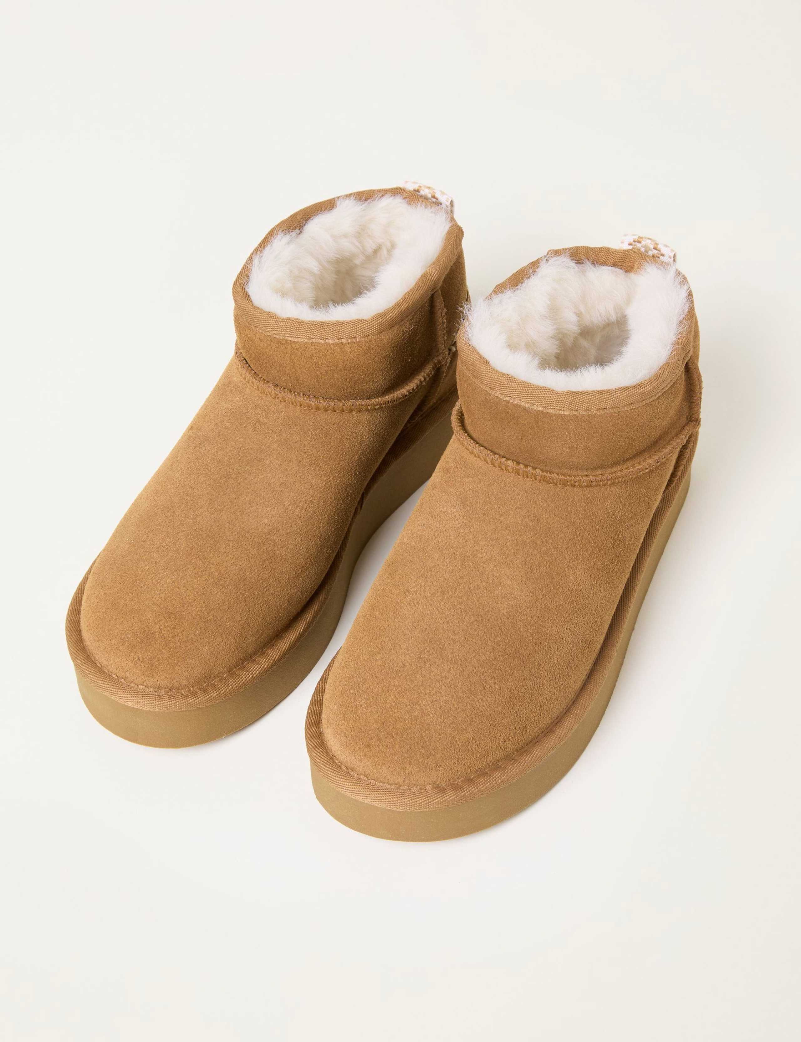 Suede Faux Fur Lined Slipper Boots 2 of 3