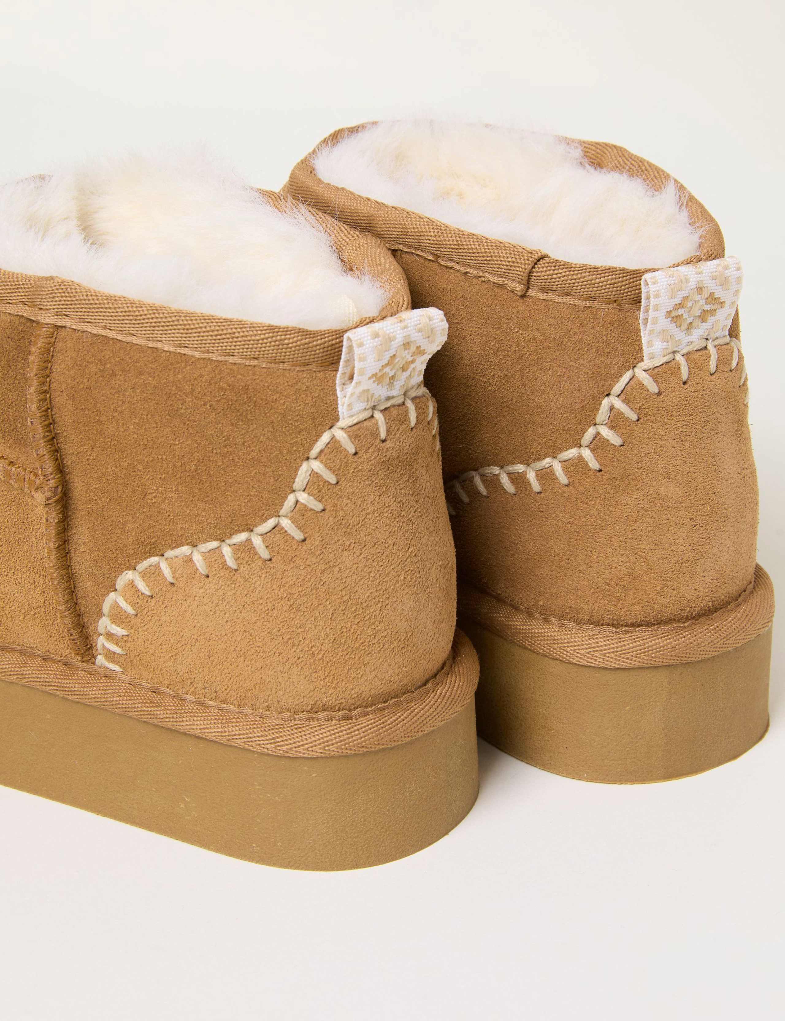 Suede Faux Fur Lined Slipper Boots 3 of 3