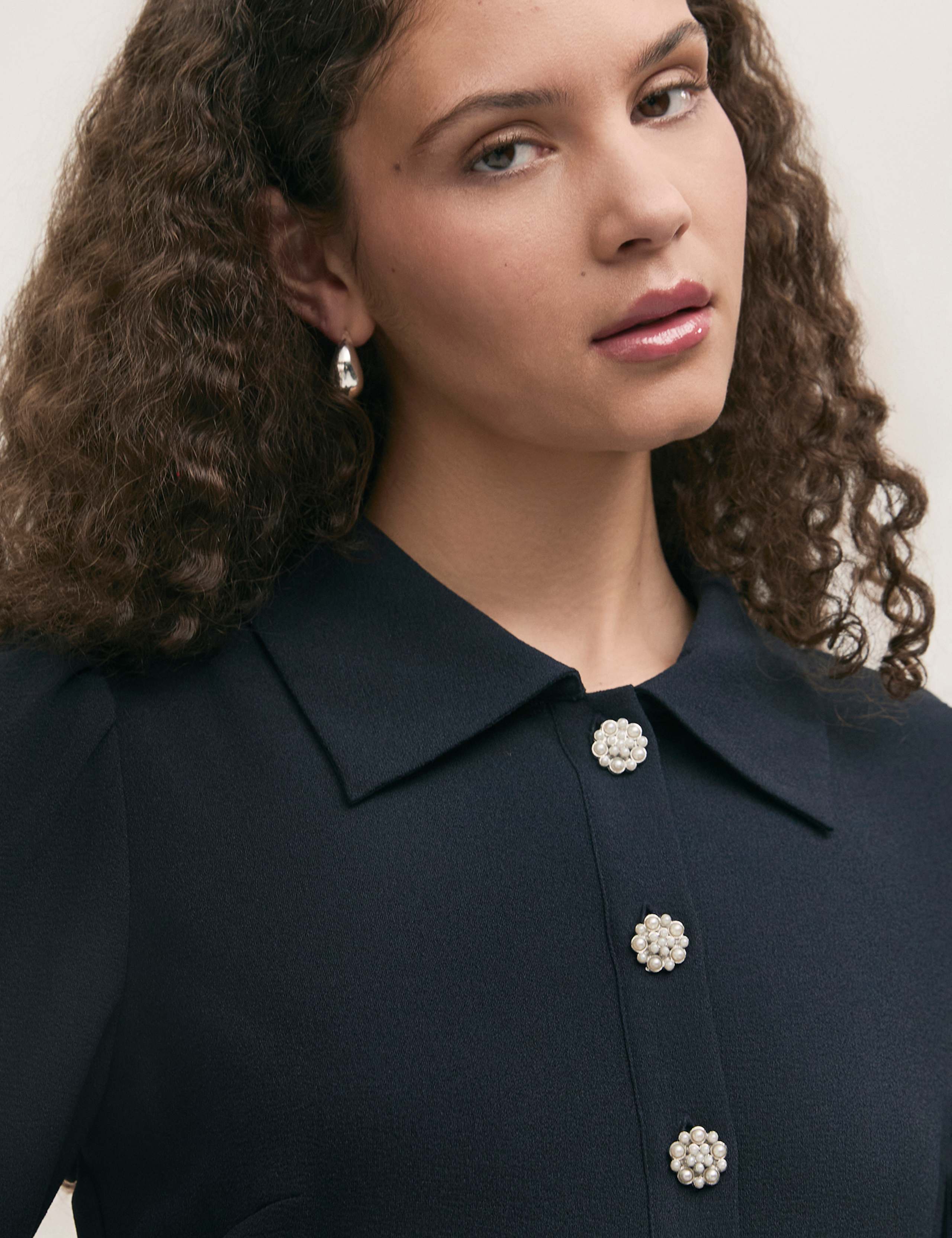 Crepe Textured Midi Shirt Dress 4 of 4