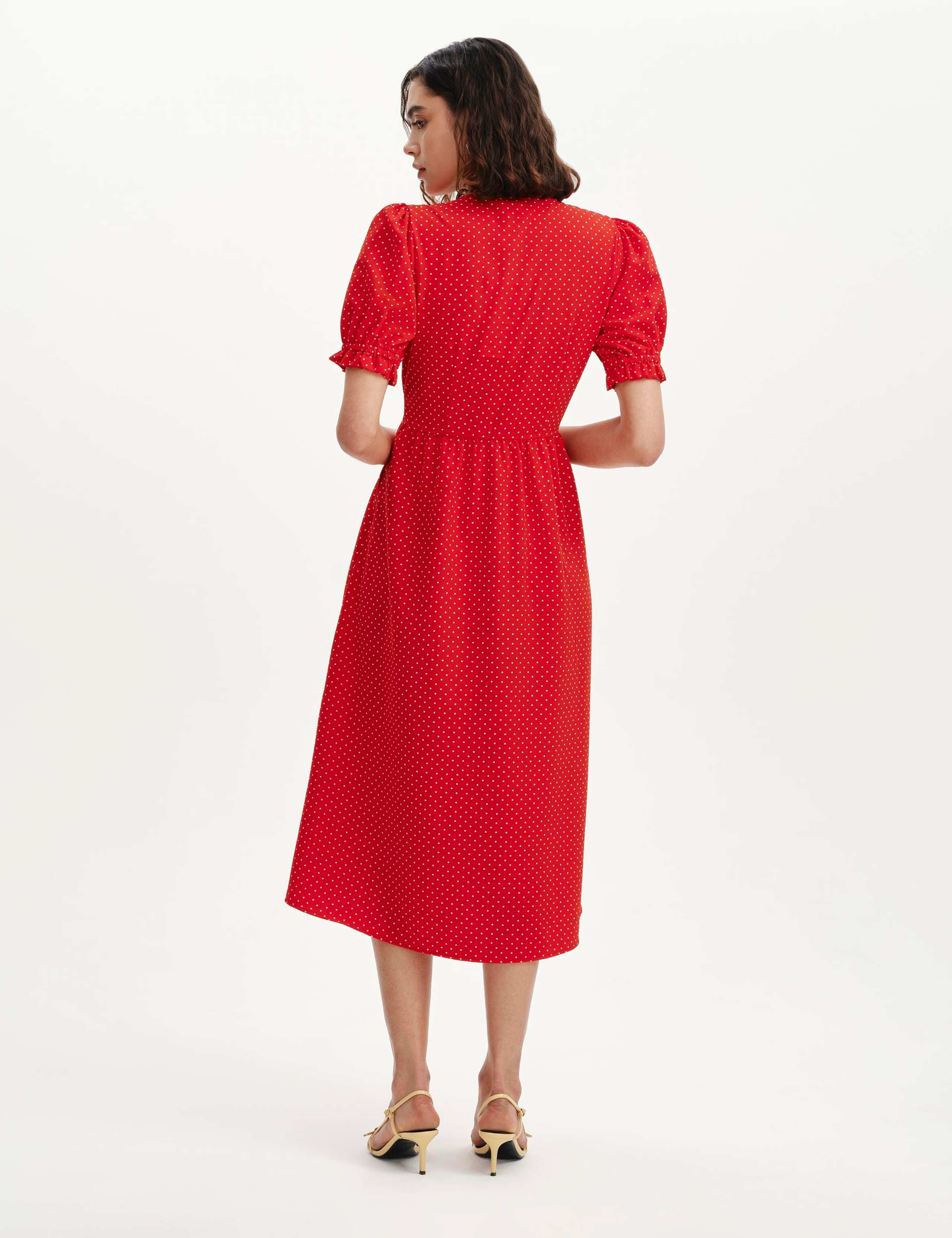 Printed V-Neck Midi Tea Dress 5 of 6