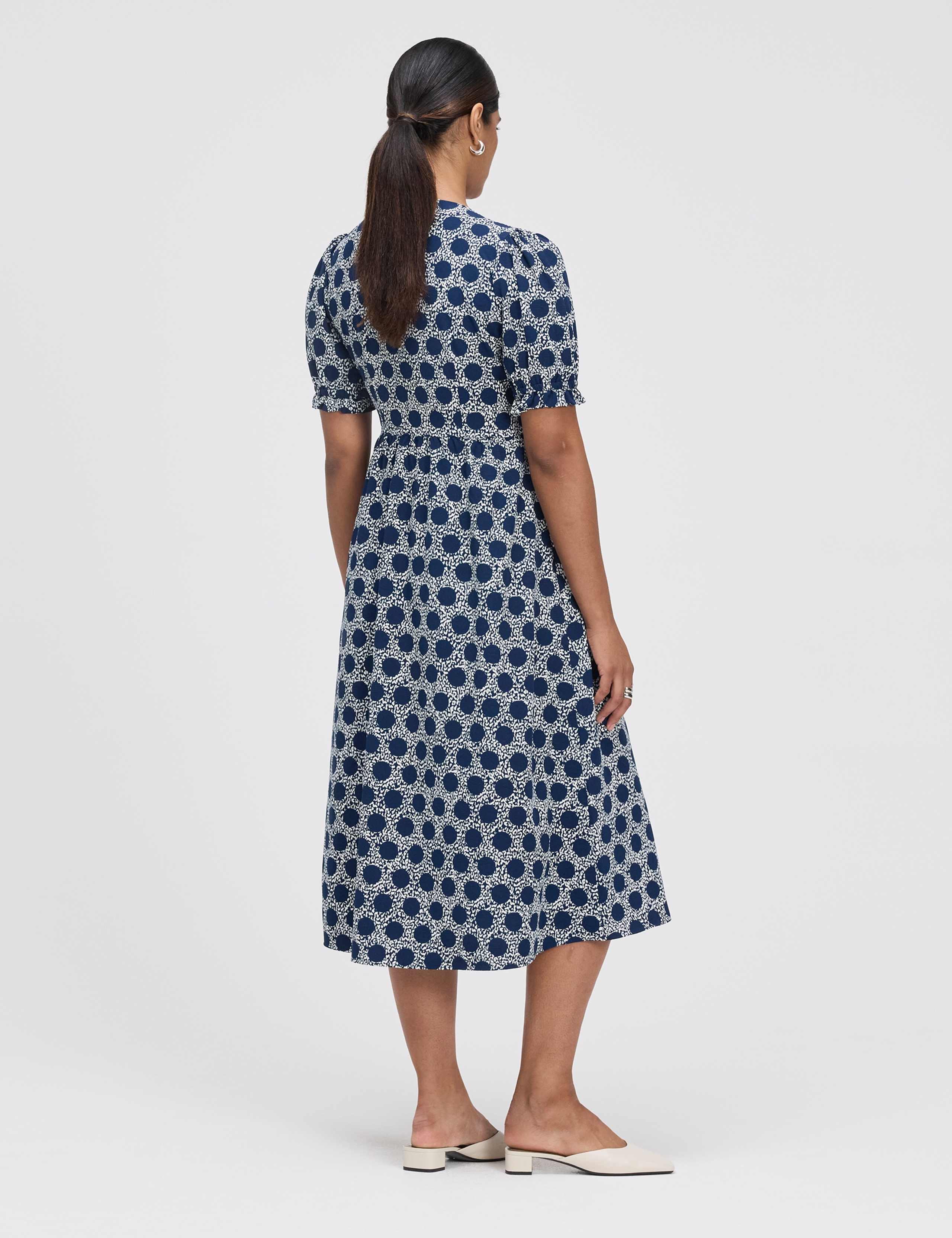Printed V-Neck Midi Tea Dress 5 of 5