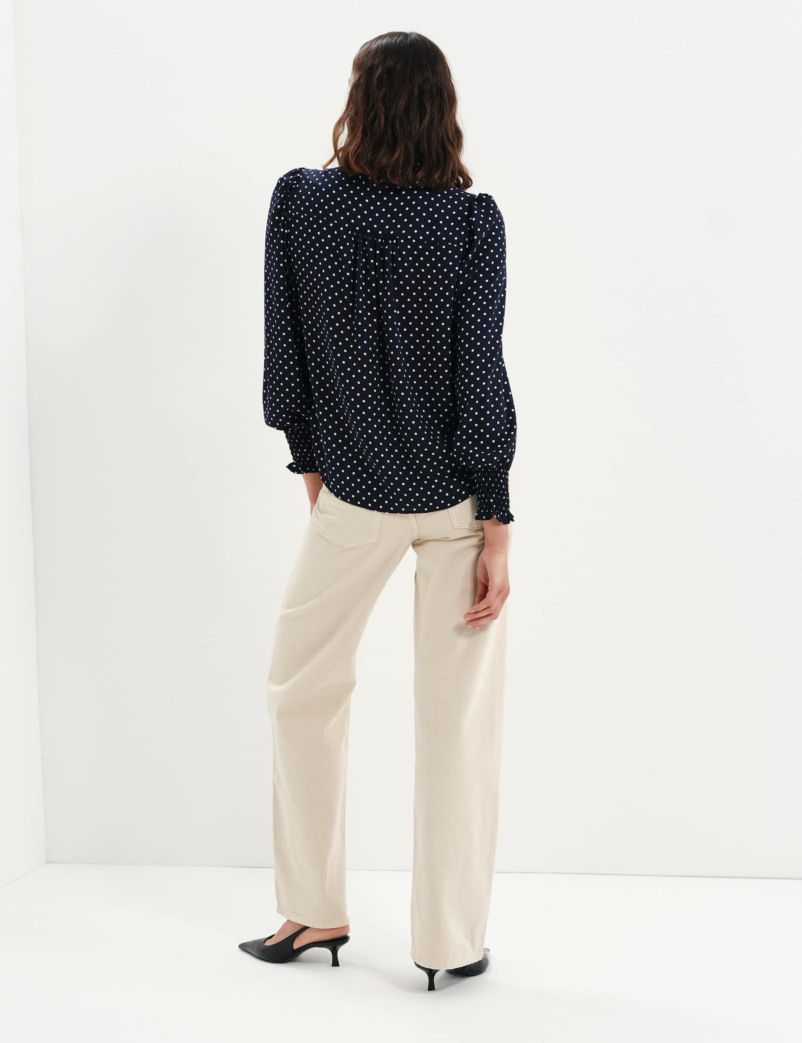 Polka Dot Pussybow Blouson Sleeve Blouse 6 of 7