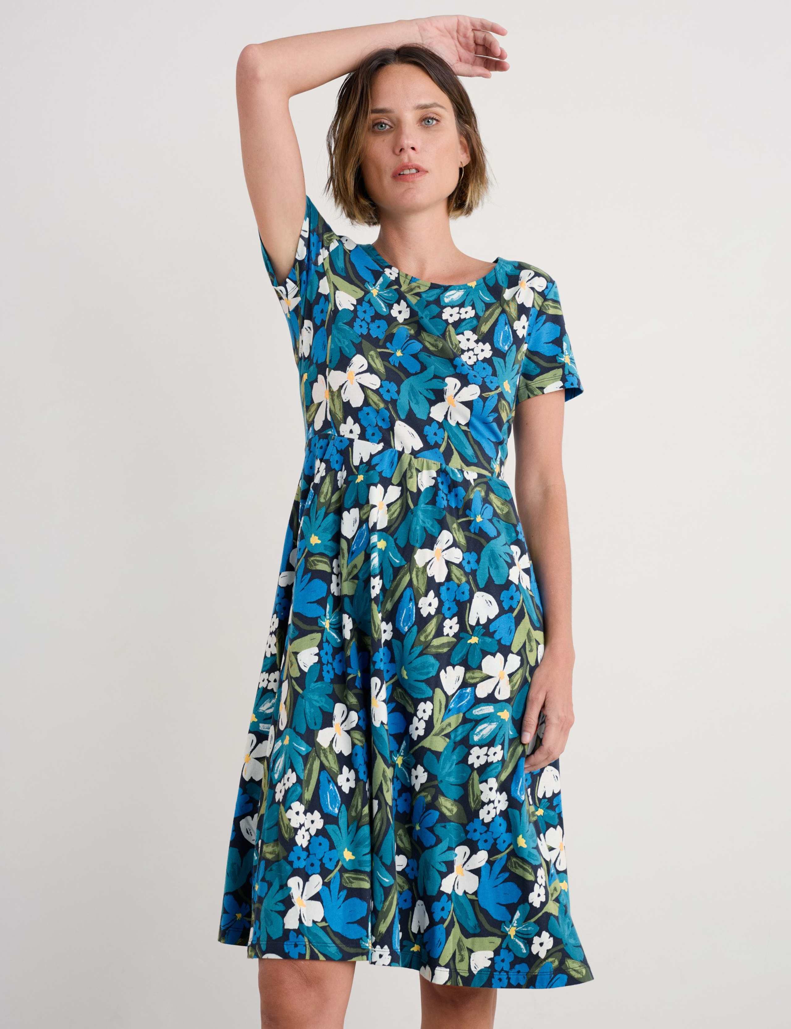 Cotton Rich Floral Skater Dress 3 of 4