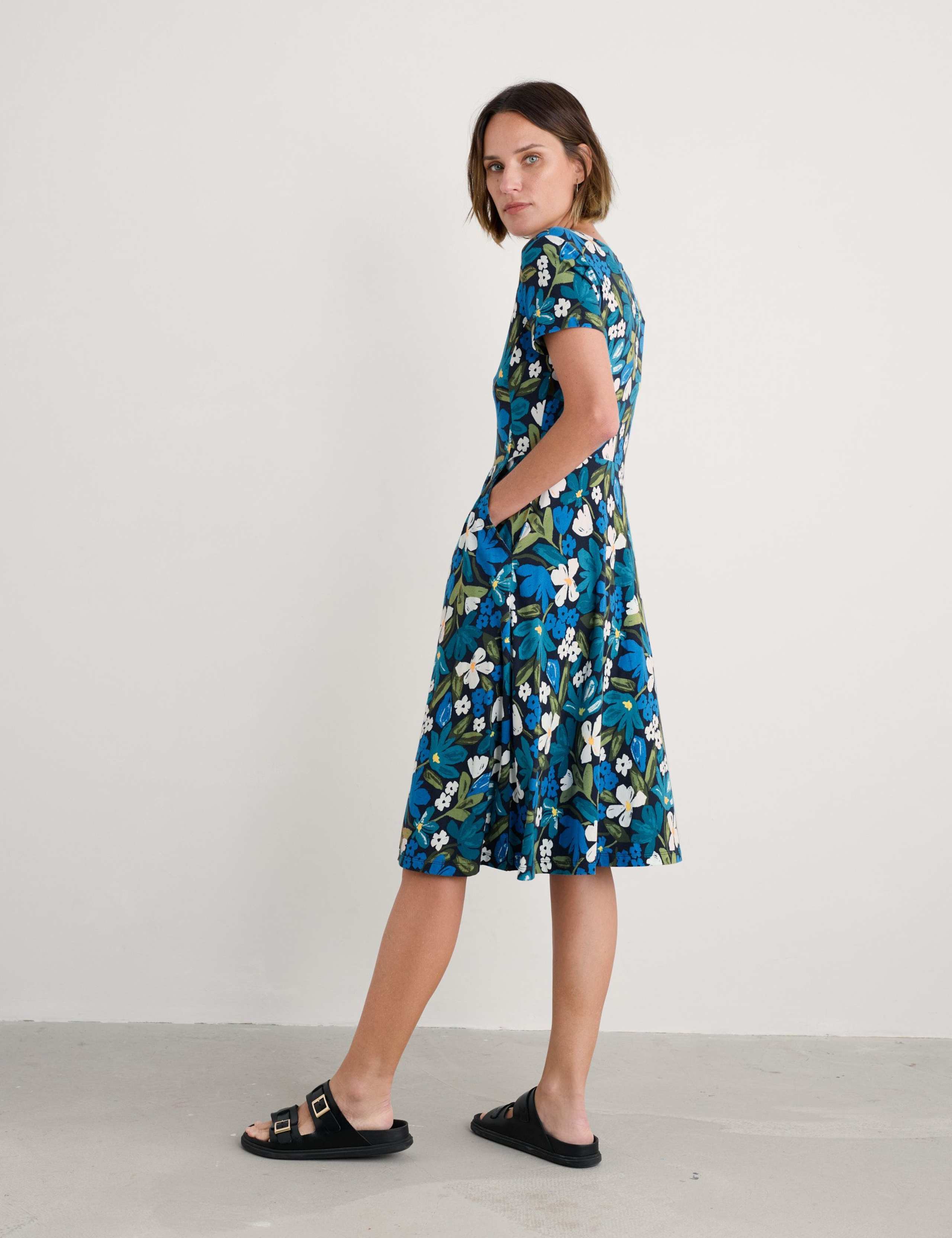 Cotton Rich Floral Skater Dress 4 of 4