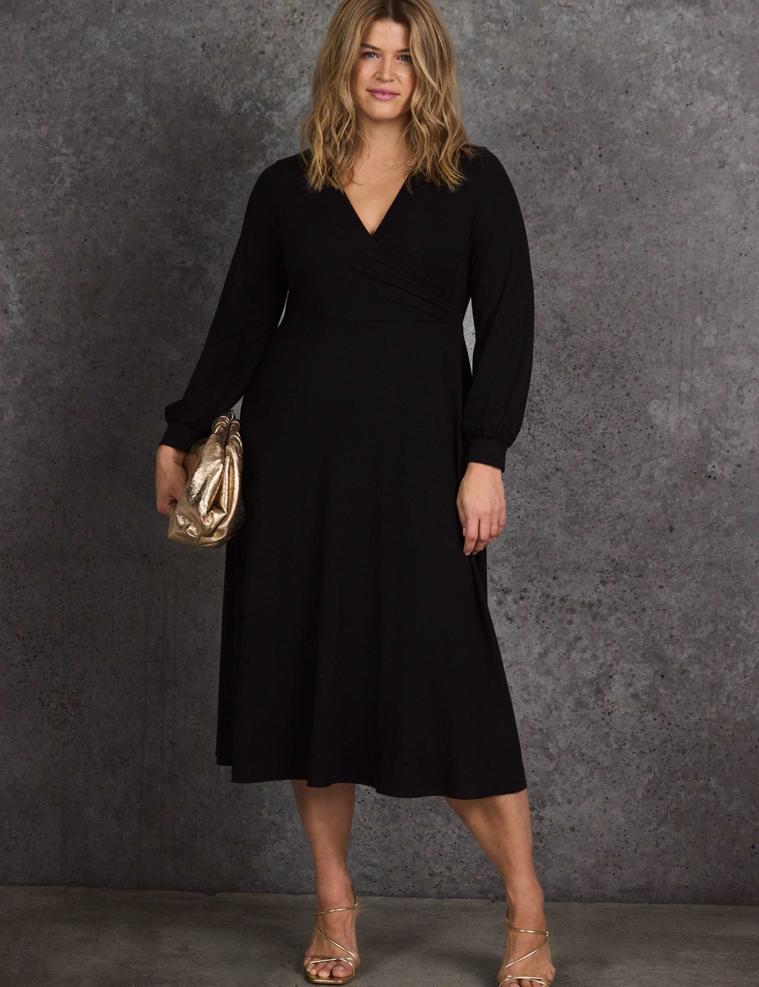 Jersey V-Neck Midi Wrap Dress 5 of 7