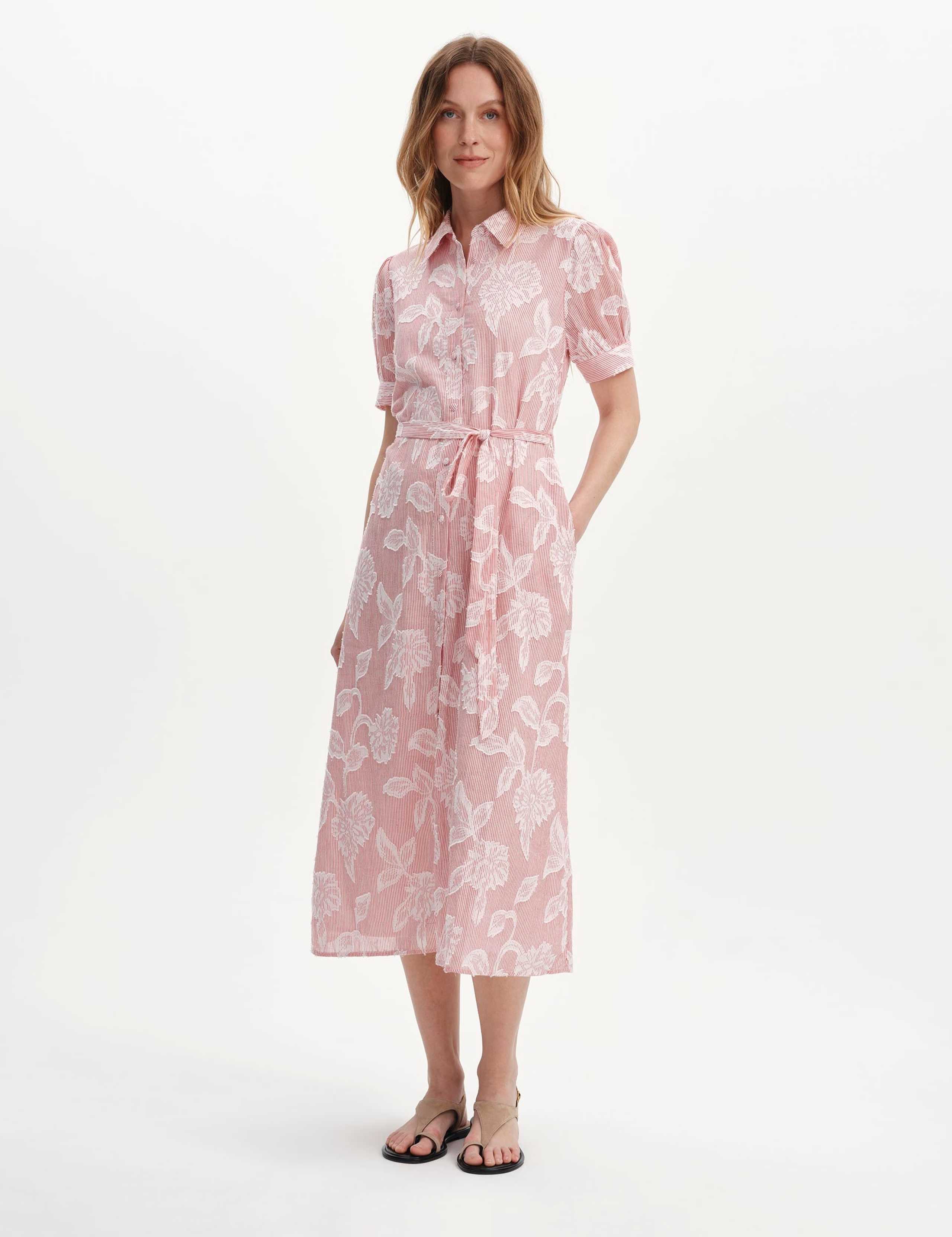 Pure Cotton Floral Midi Shirt Dress 2 of 6