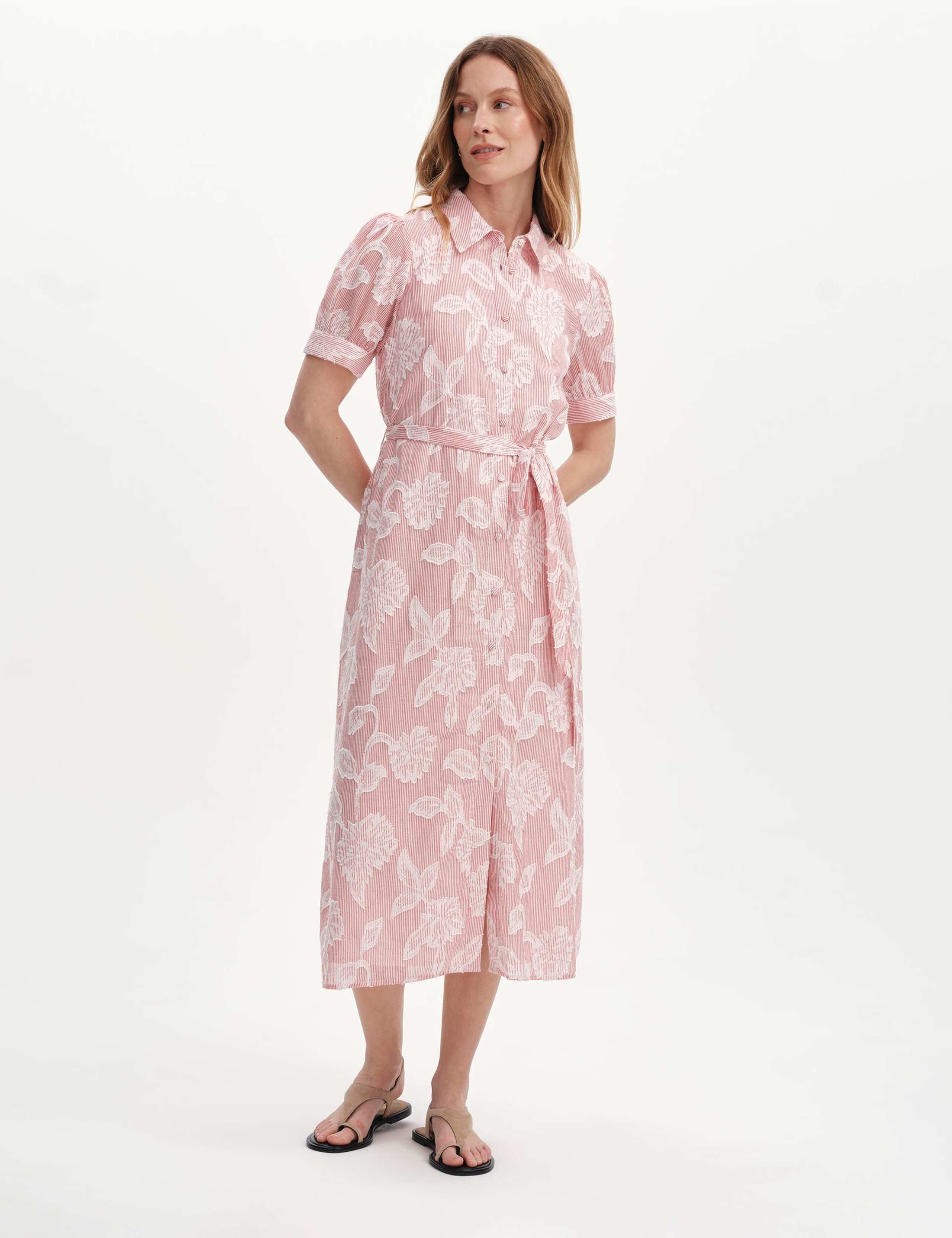 Pure Cotton Floral Midi Shirt Dress 4 of 6