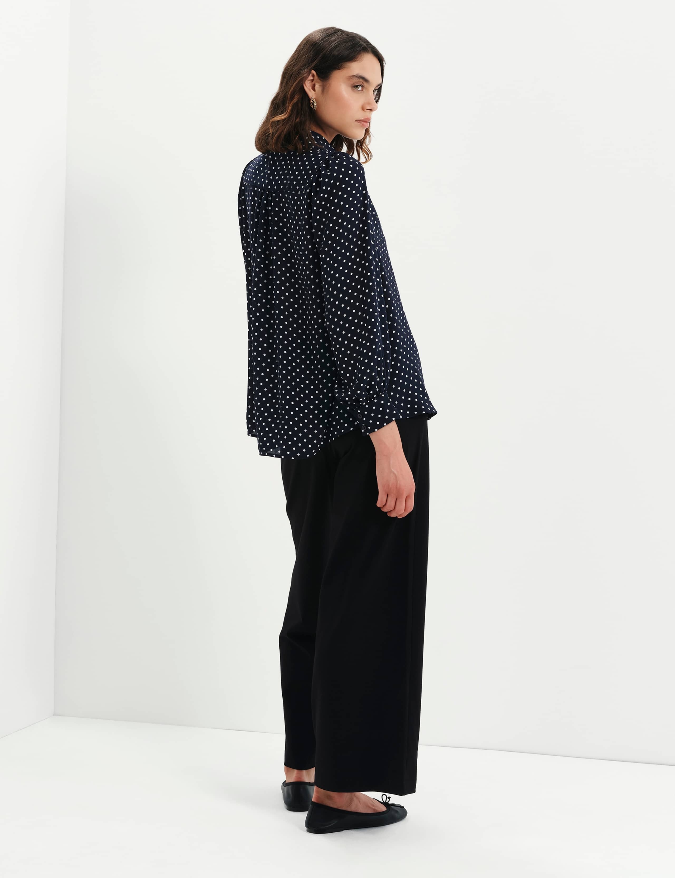 Crepe Polka Dot Button Through Blouse 3 of 7