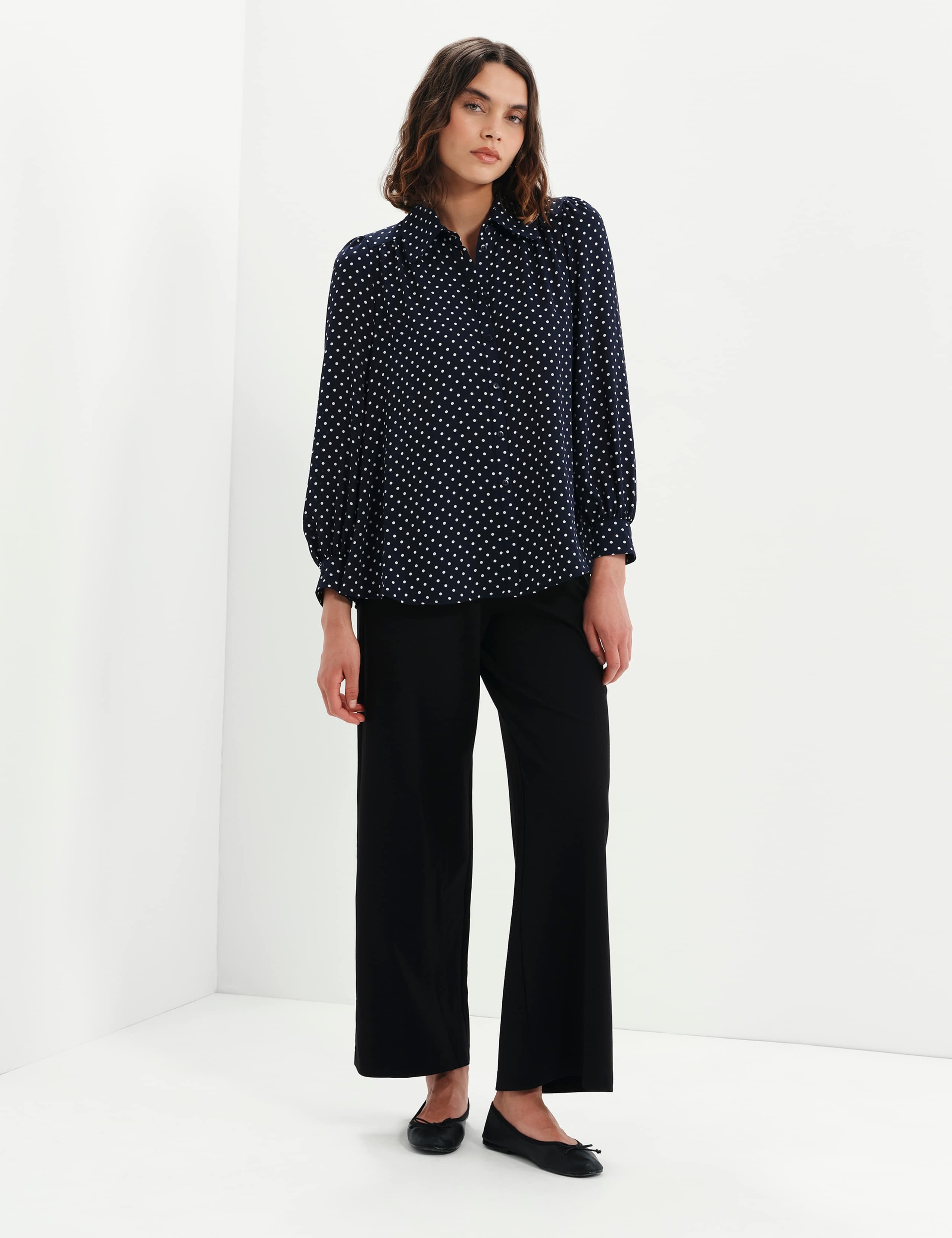 Crepe Polka Dot Button Through Blouse 5 of 7
