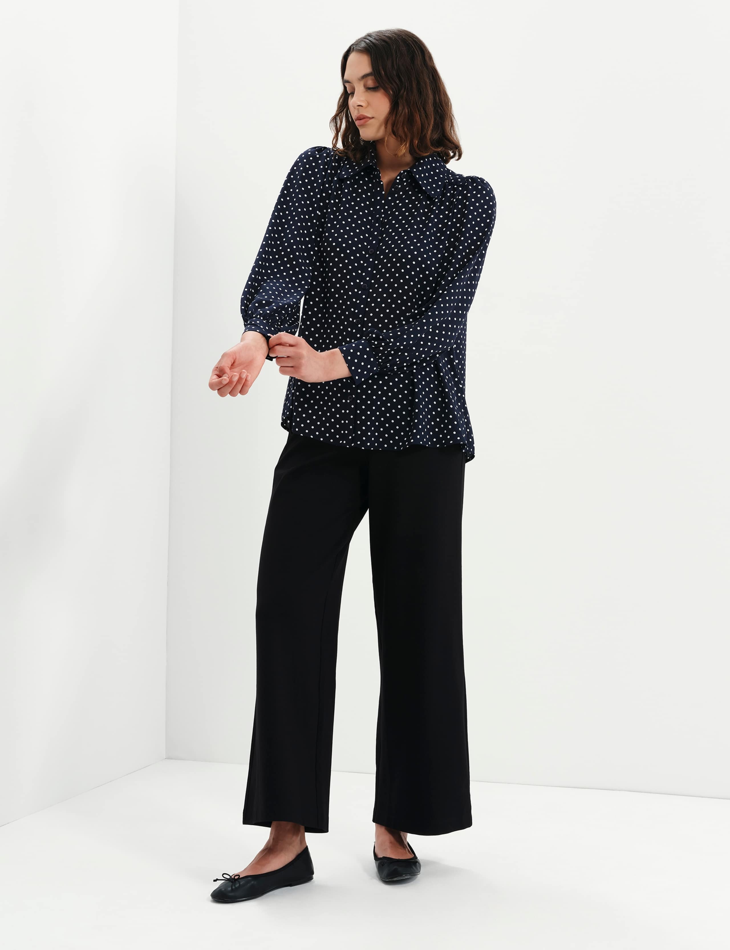 Crepe Polka Dot Button Through Blouse 7 of 7