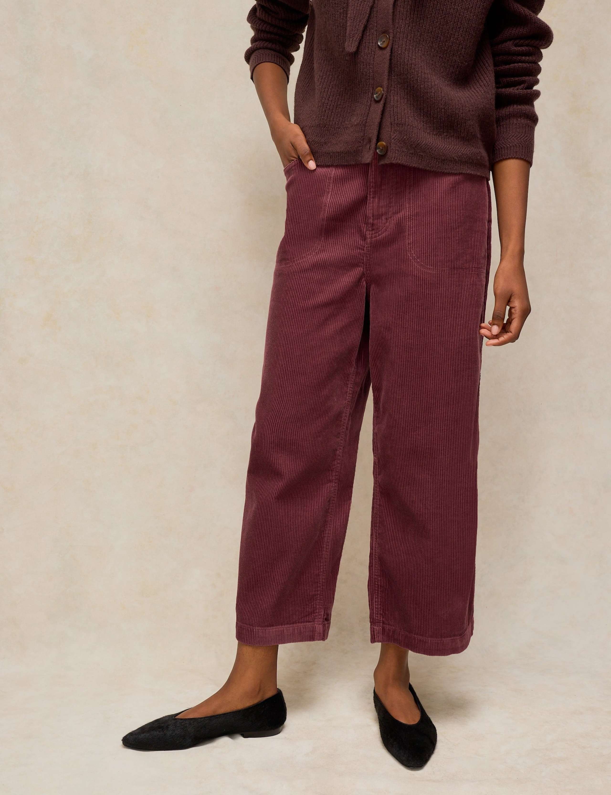 Tia Cord Wide Leg Cropped Trousers 3 of 6