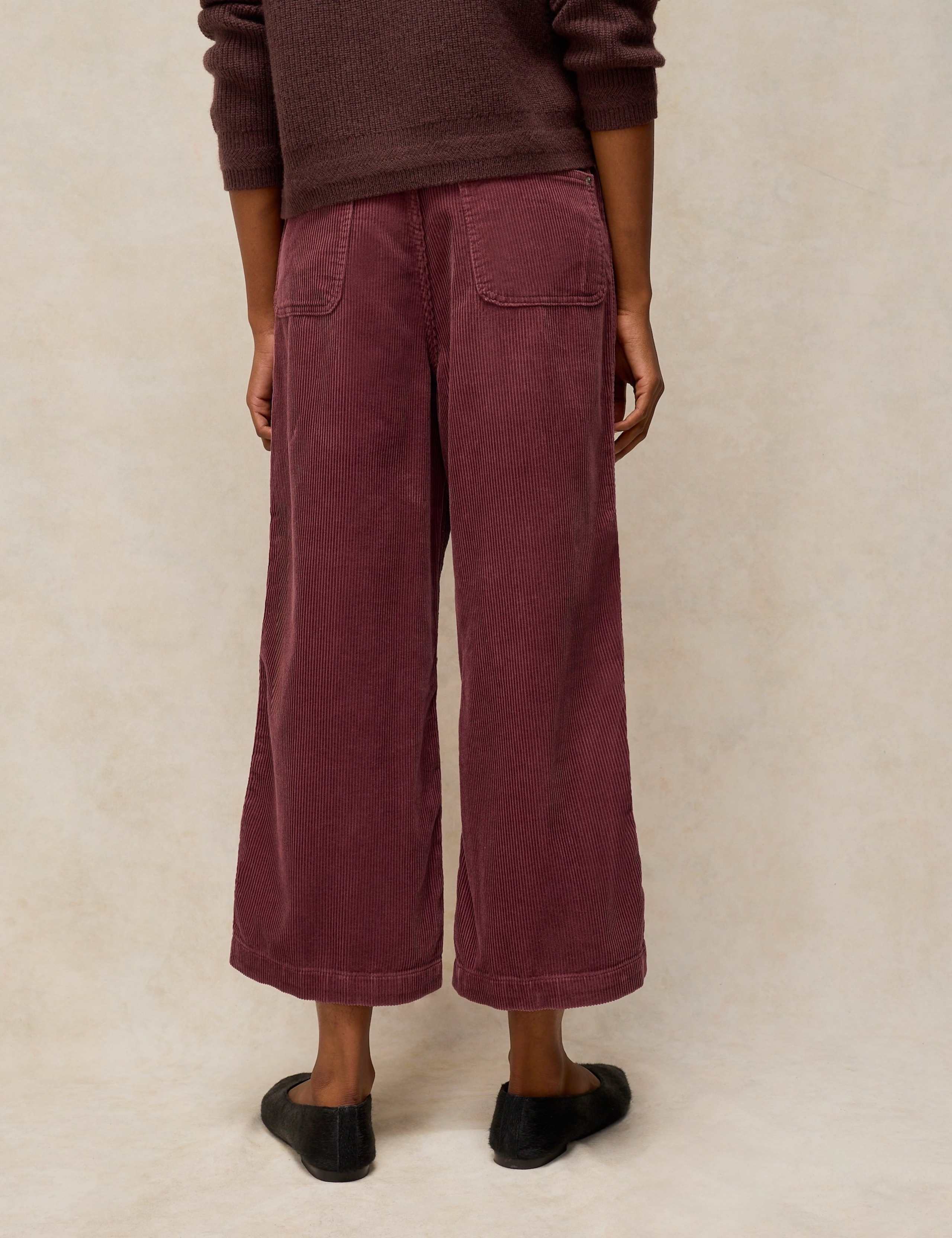 Tia Cord Wide Leg Cropped Trousers 4 of 6