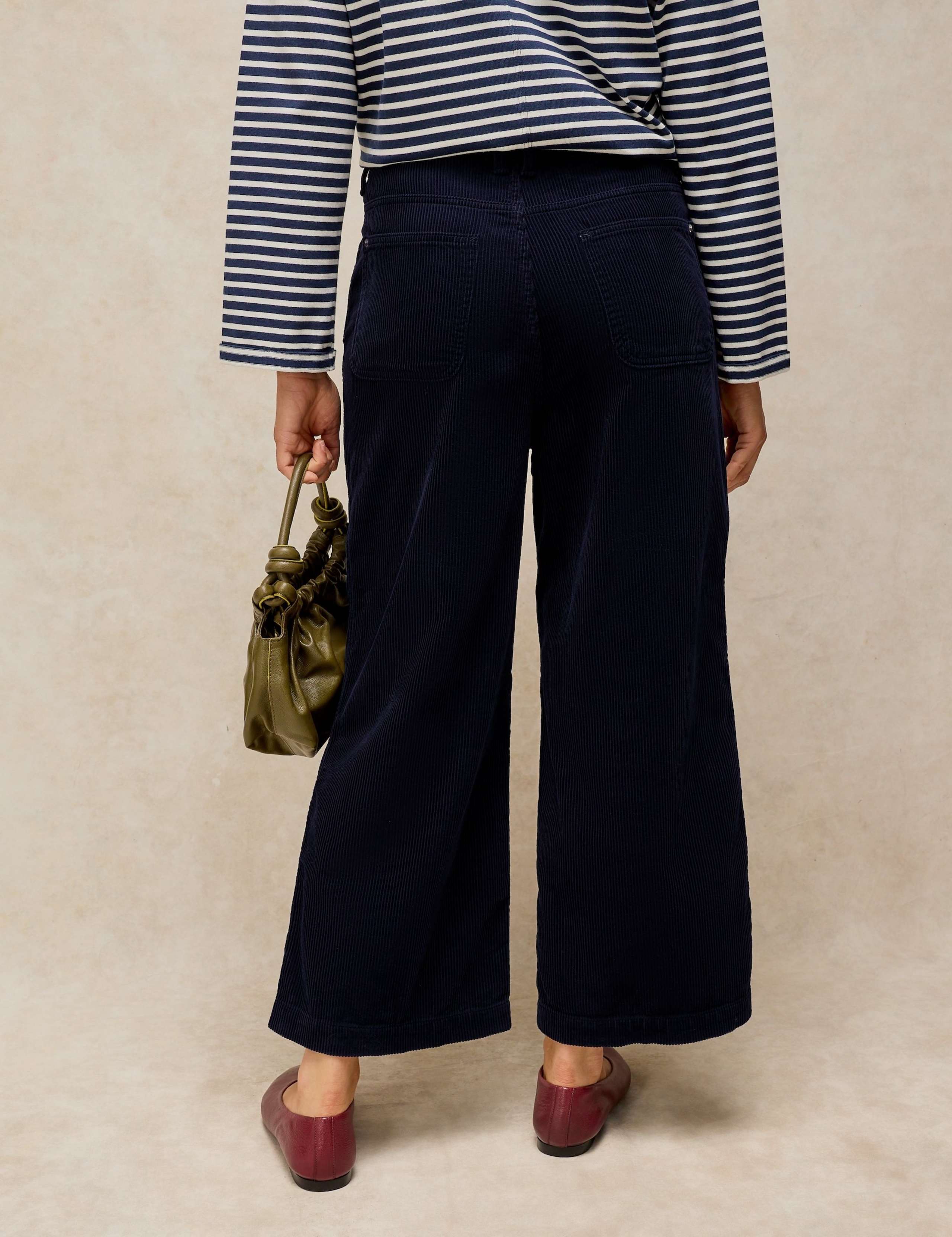 Cord Wide Leg Cropped Trousers 4 of 6