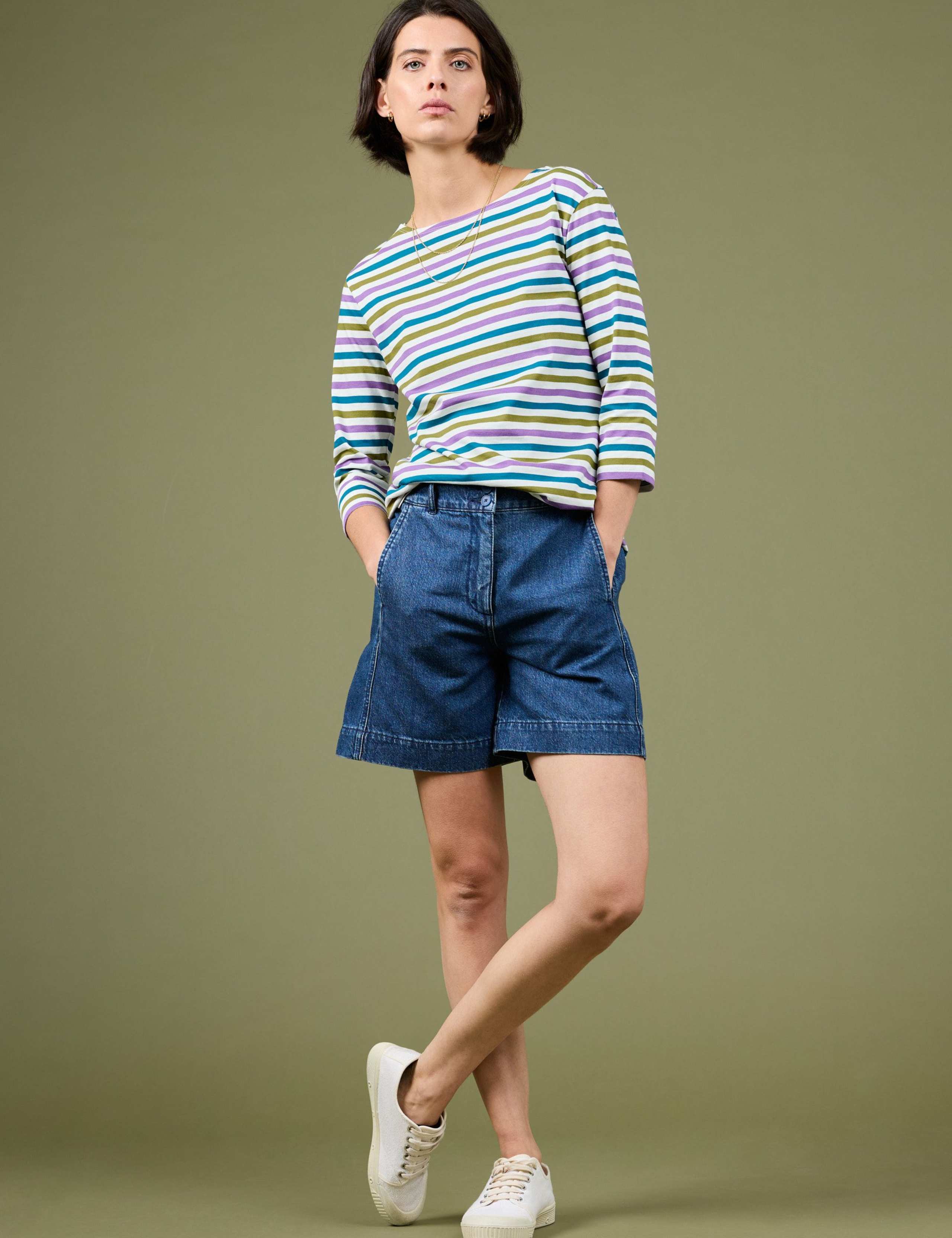 Pure Cotton Striped Slim Fit Top 1 of 5