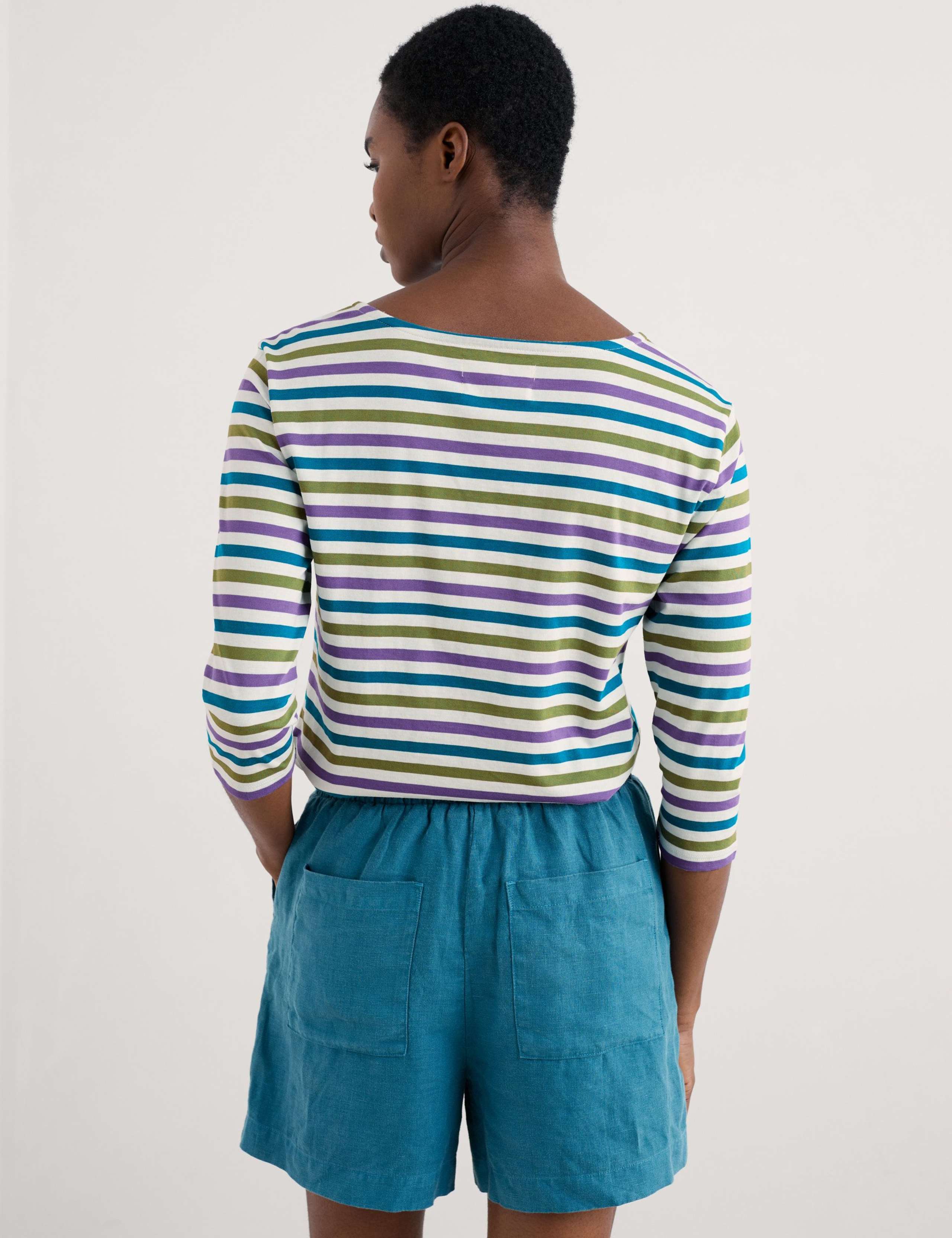 Pure Cotton Striped Slim Fit Top 5 of 5