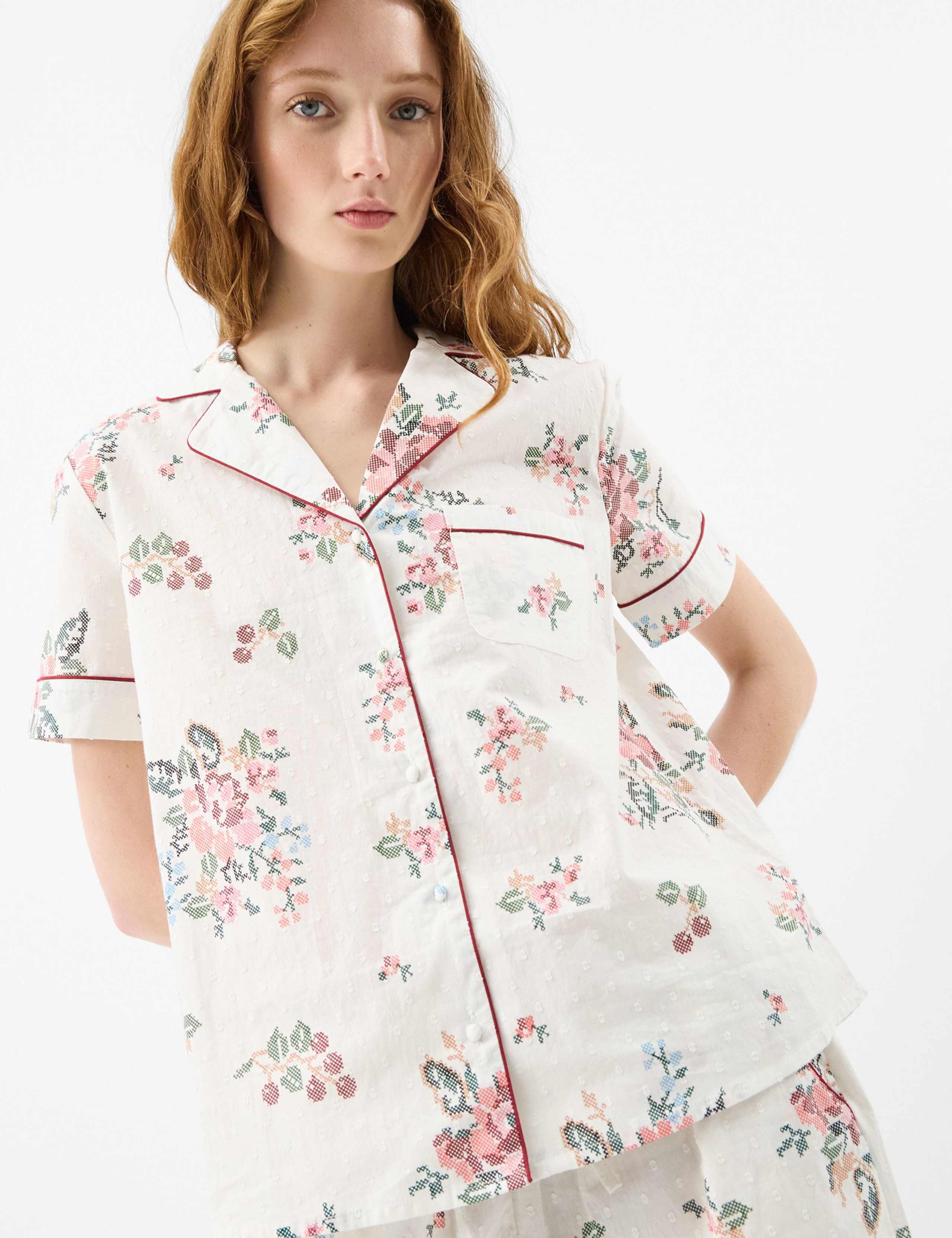 Pure Cotton Floral Shortie Set 2 of 5