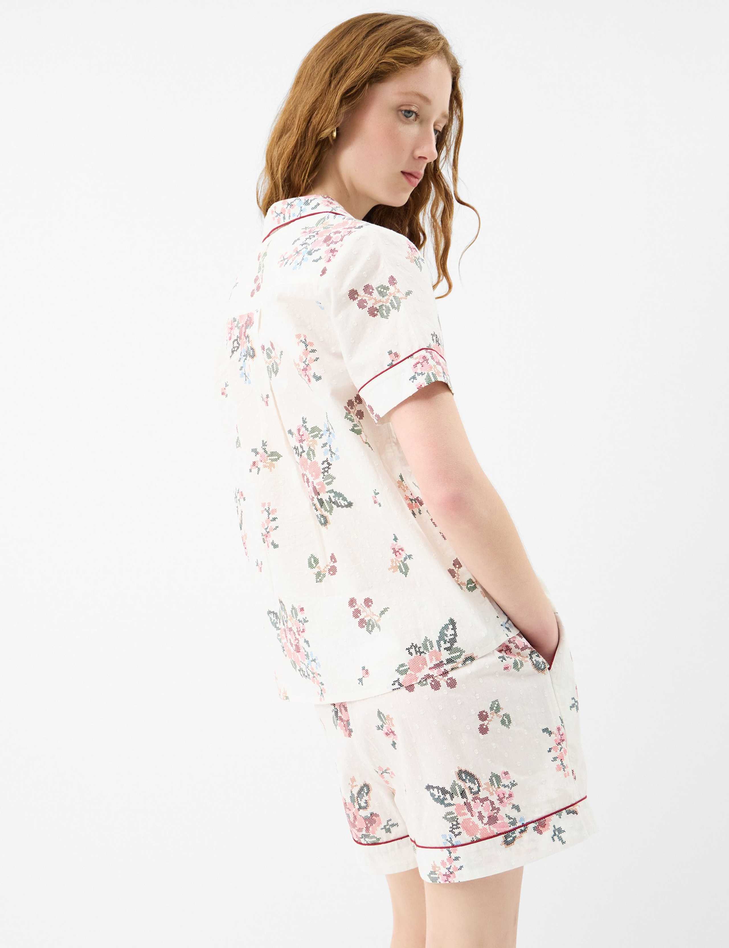 Pure Cotton Floral Shortie Set 3 of 5